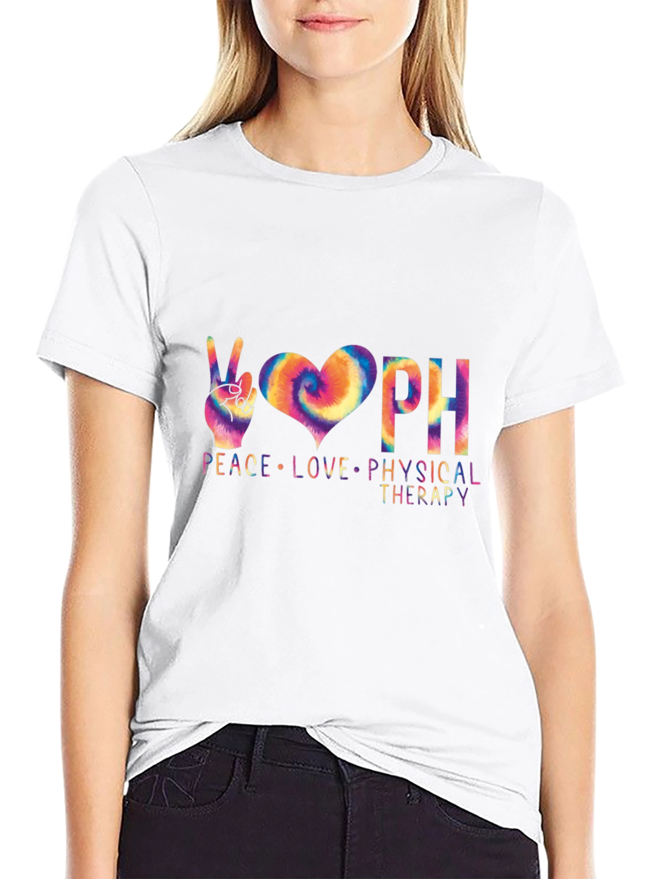 Peace Love Physical Therapy Black T-Shirt