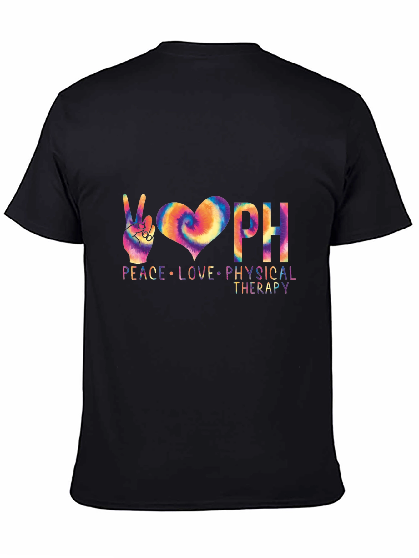 Peace Love Physical Therapy Black T-Shirt