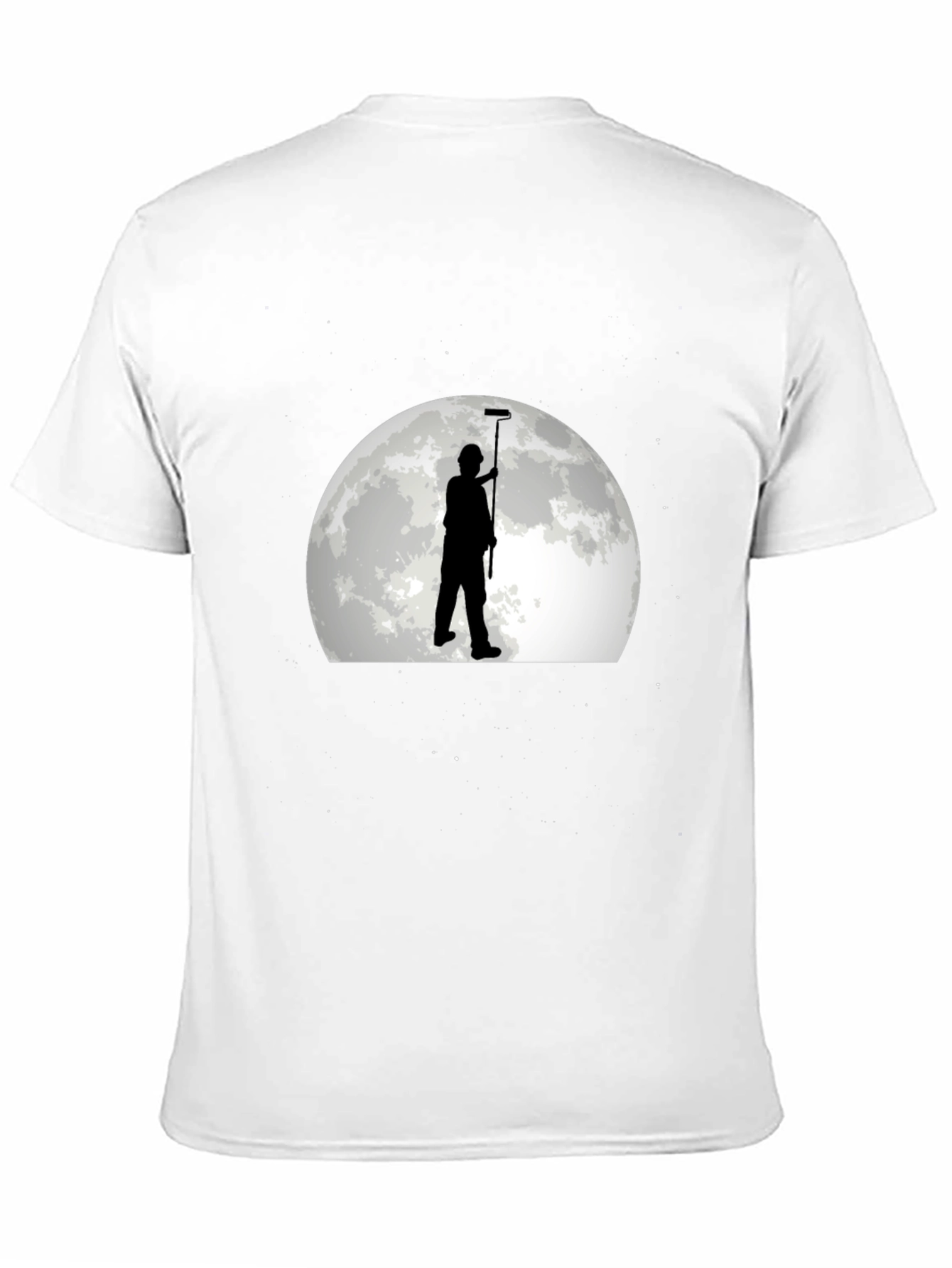 Painter Silhouette Moon Graphic T-Shirt