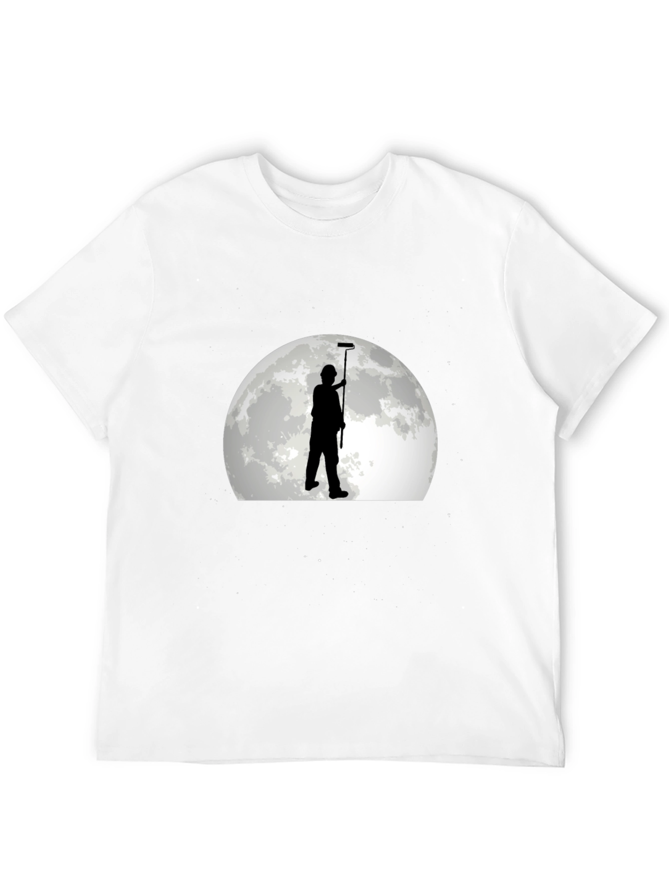 Painter Silhouette Moon Graphic T-Shirt