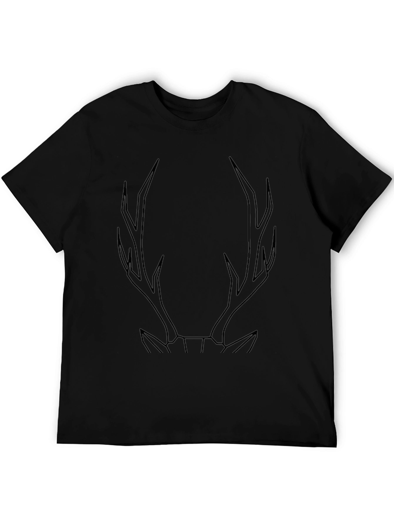 Minimalist Deer Antler Black Graphic Tee