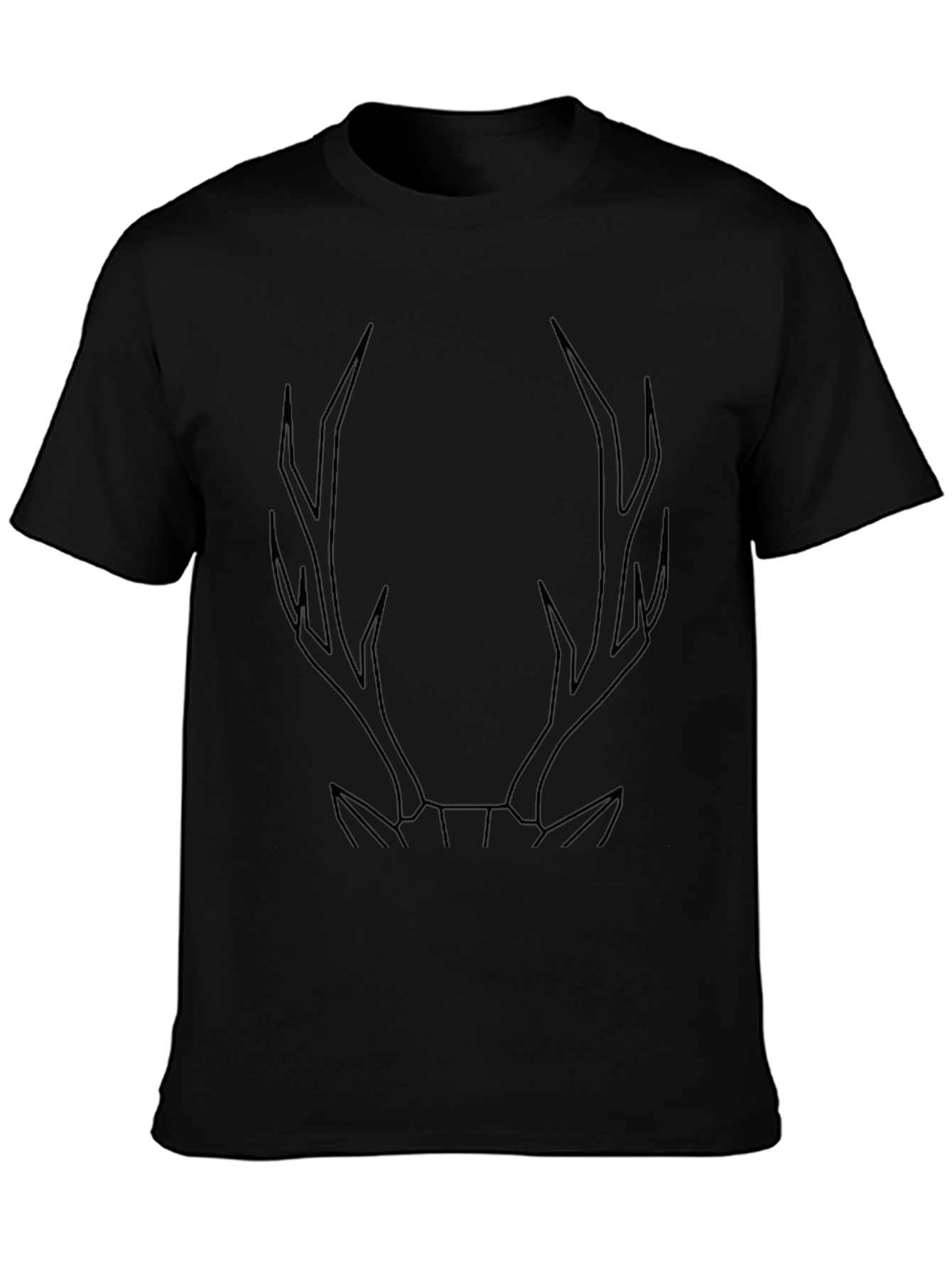 Minimalist Deer Antler Black Graphic Tee