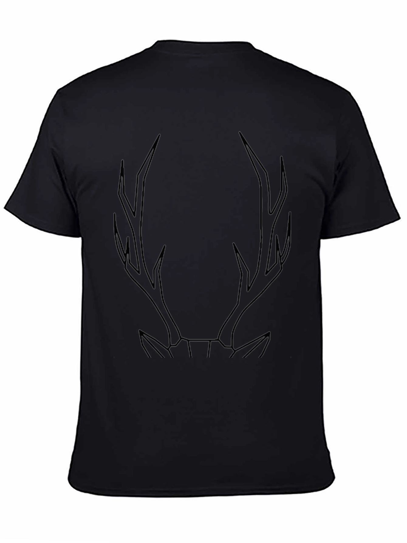 Minimalist Deer Antler Black Graphic Tee