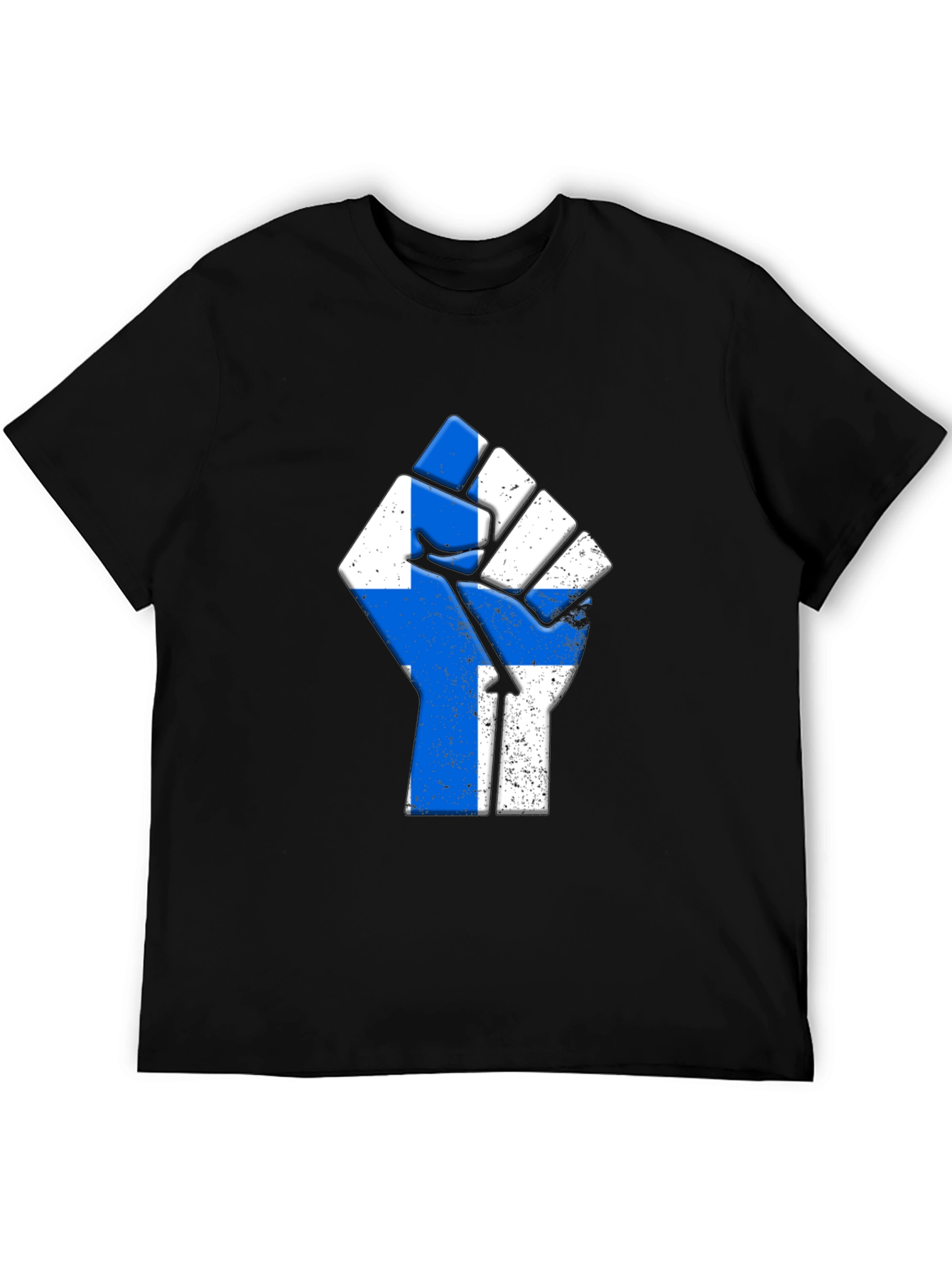 Finland Flag Fist T-Shirt Black