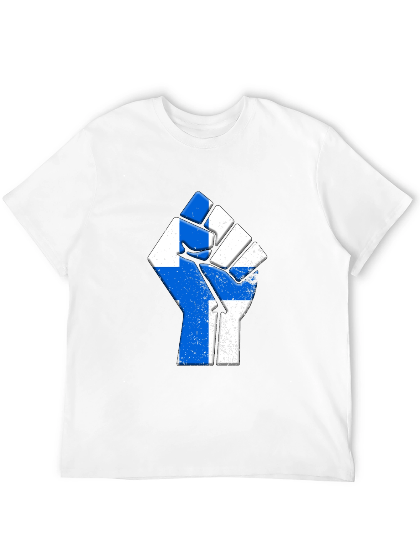 Finland Flag Fist T-Shirt Black