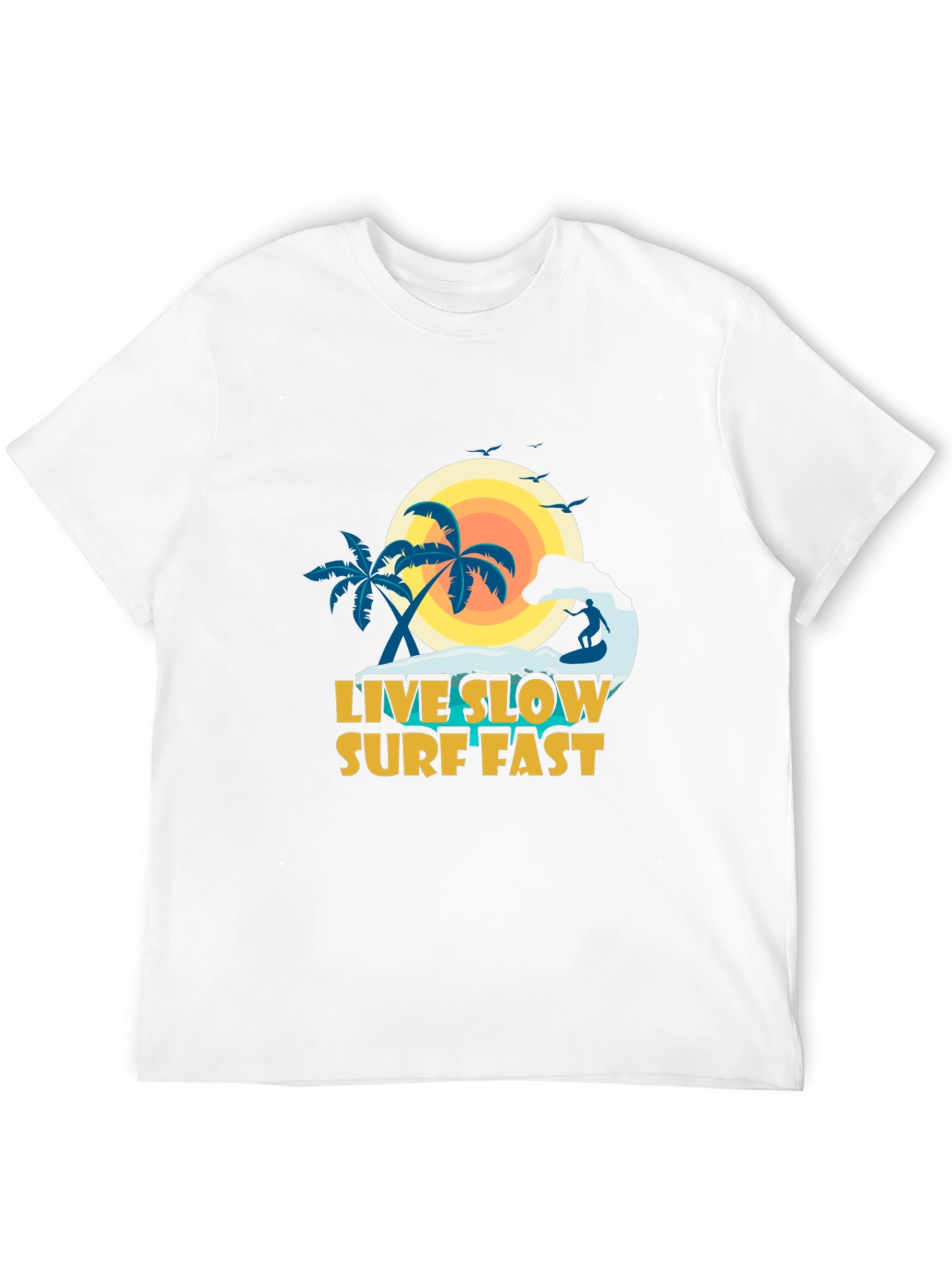 Live Slow Surf Fast Graphic Tee - Black