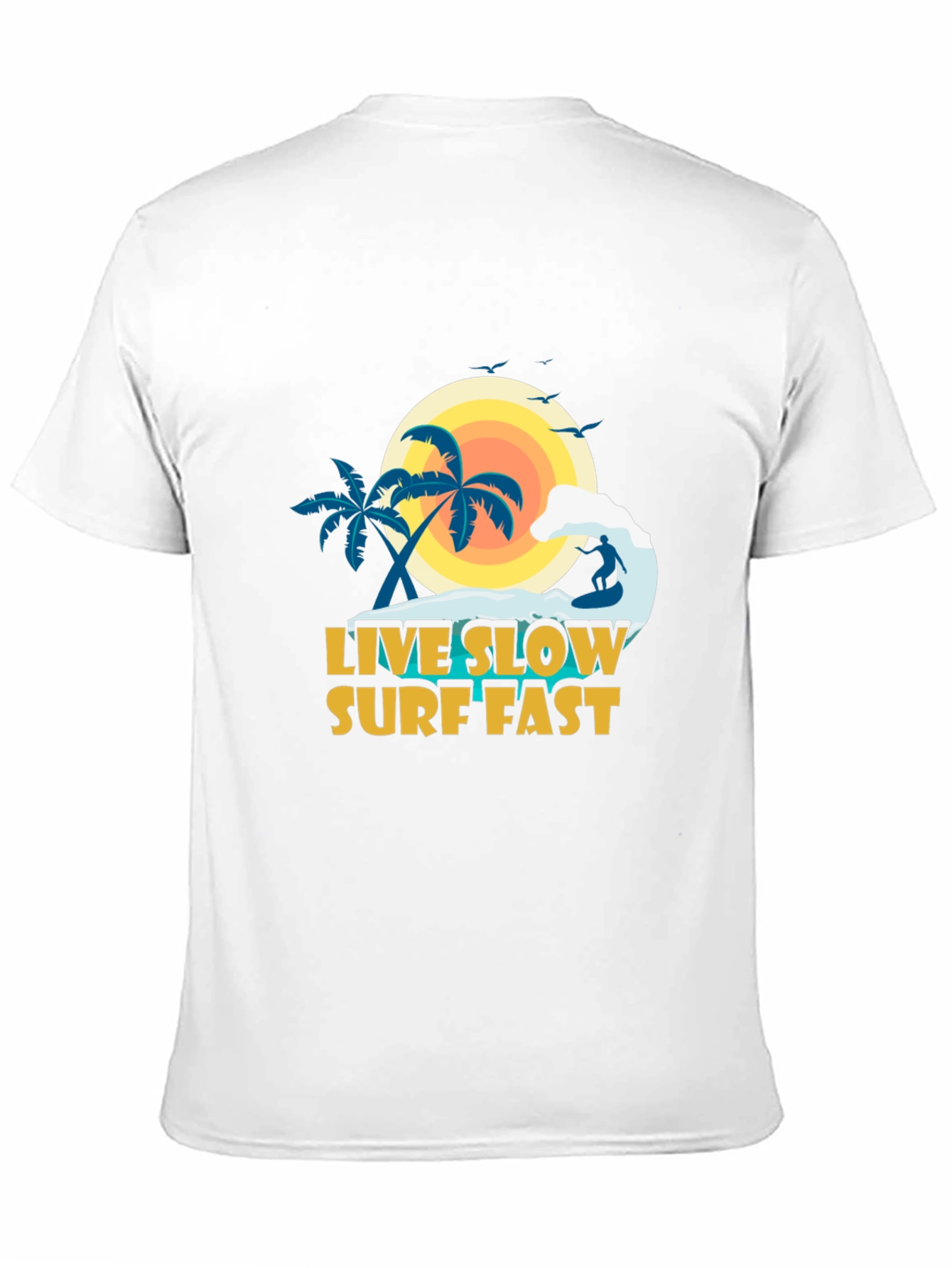 Live Slow Surf Fast Graphic Tee - Black