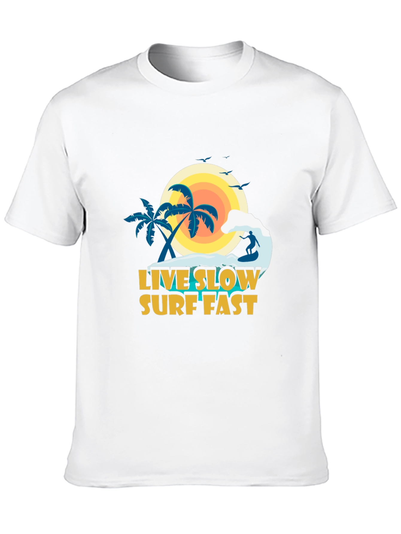 Live Slow Surf Fast Graphic Tee - Black