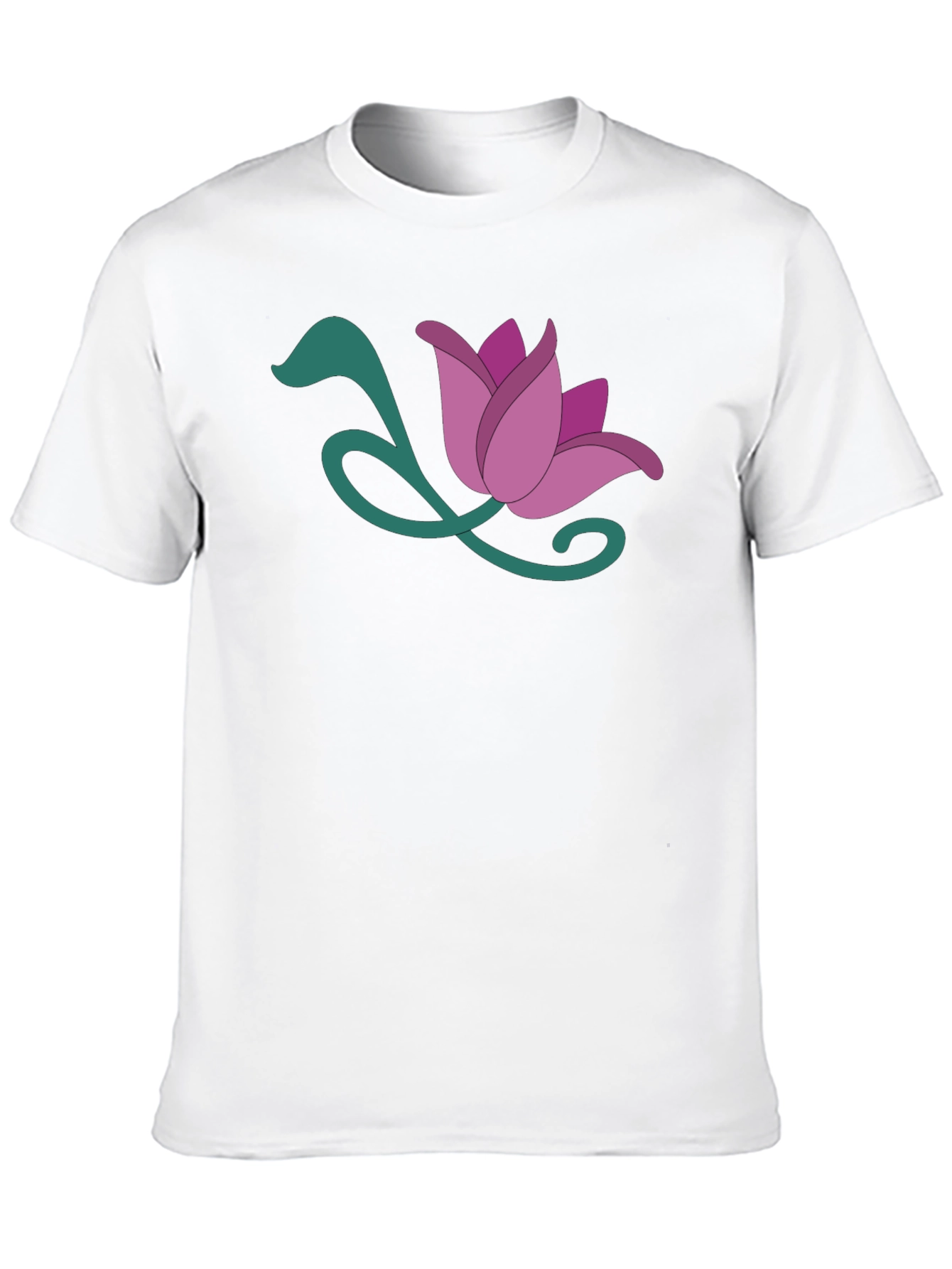 Floral Graphic Tee - Soft Black Cotton Blend