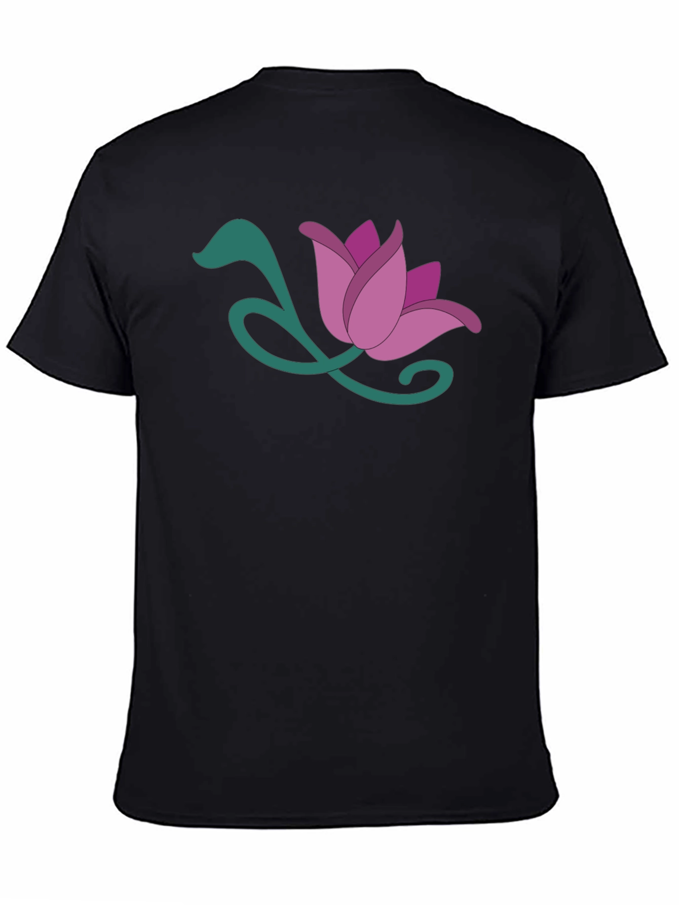 Floral Graphic Tee - Soft Black Cotton Blend