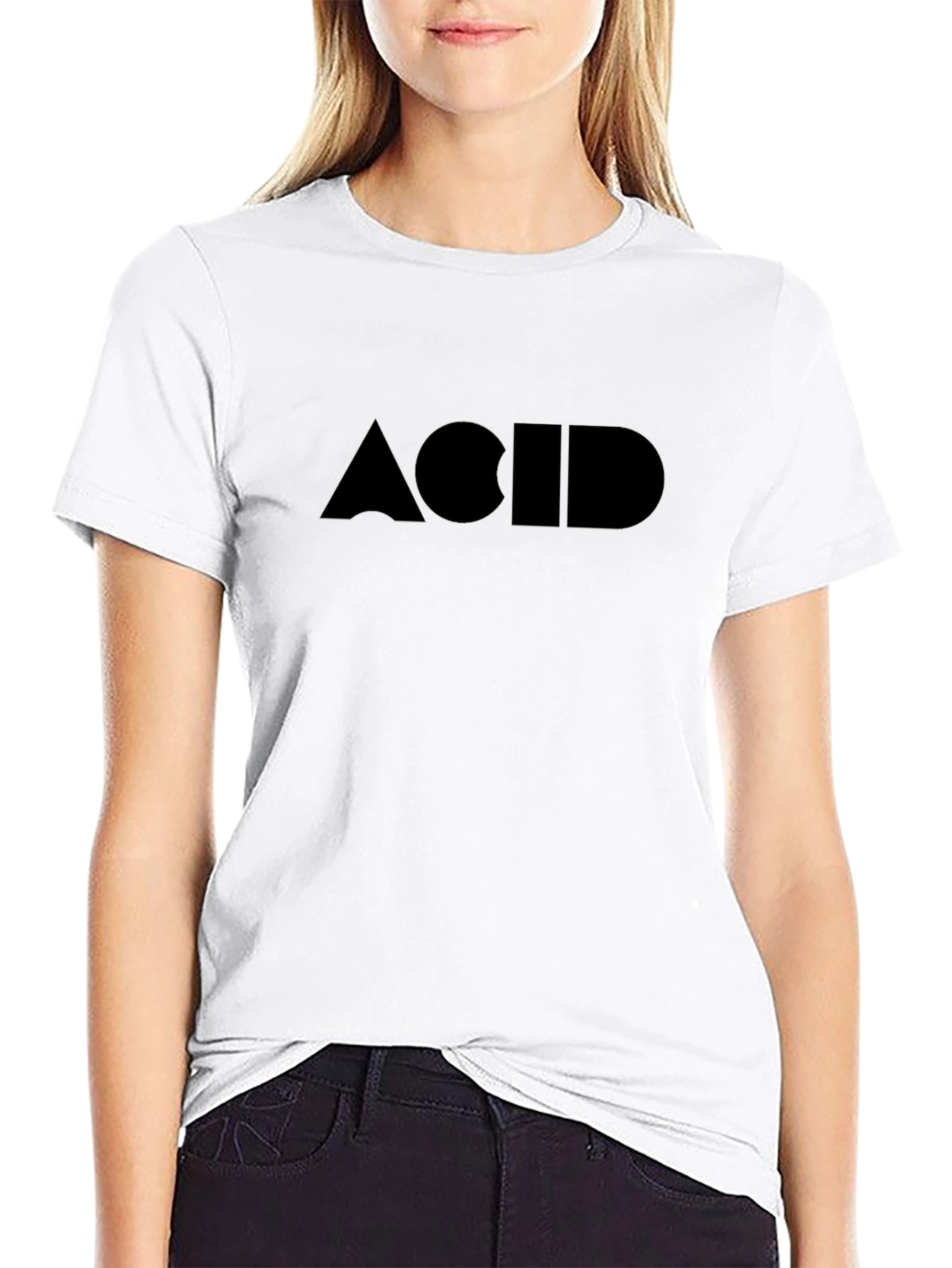 ACID Graphic Print Black T-Shirt