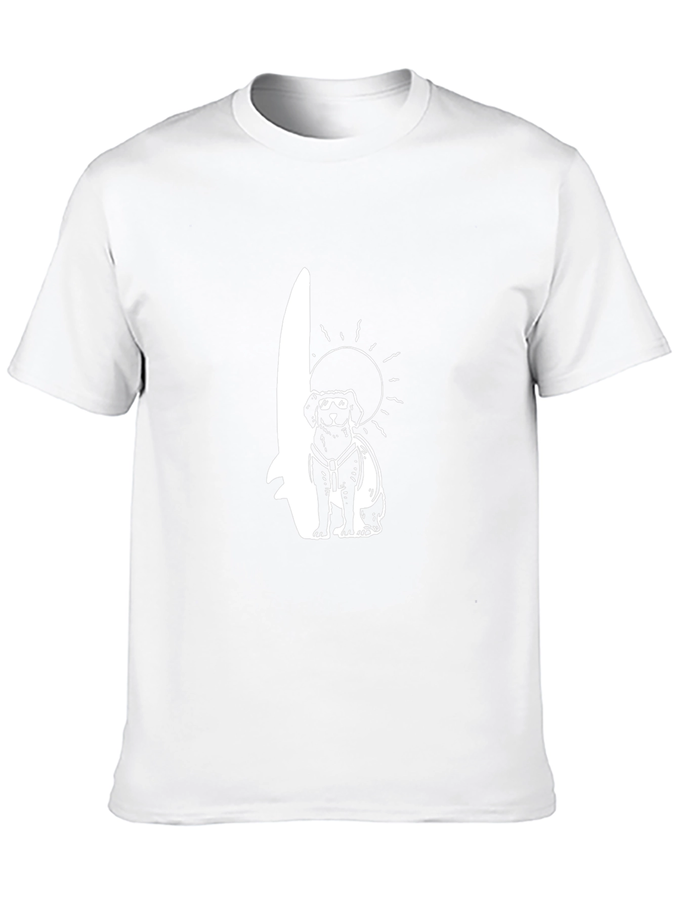 Dog Surfer Graphic Tee - Black Cotton T-Shirt