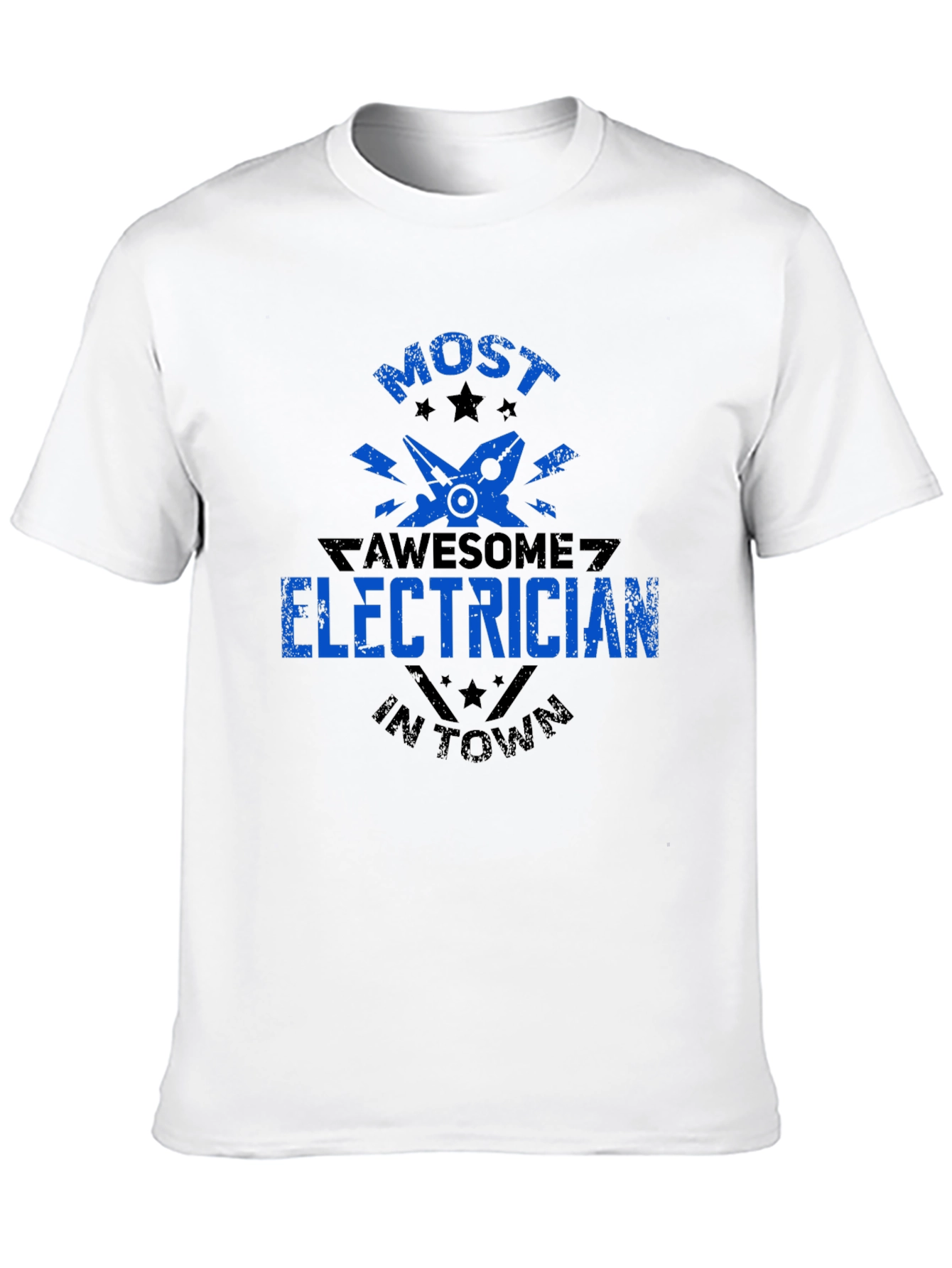 Awesome Electrician T-Shirt - Black Crew Neck
