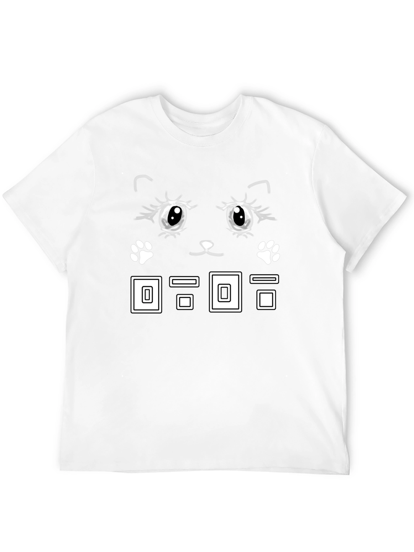 Cute Cat Face Black T-Shirt