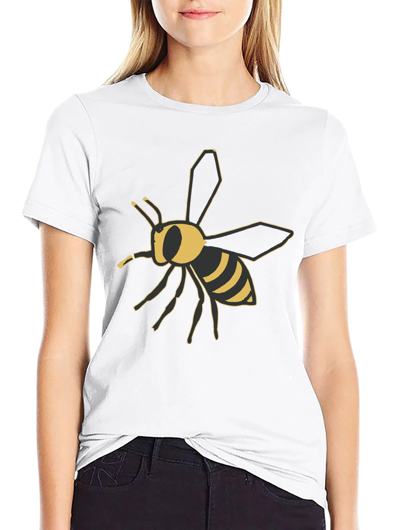 Black T-Shirt with Bee Graphic