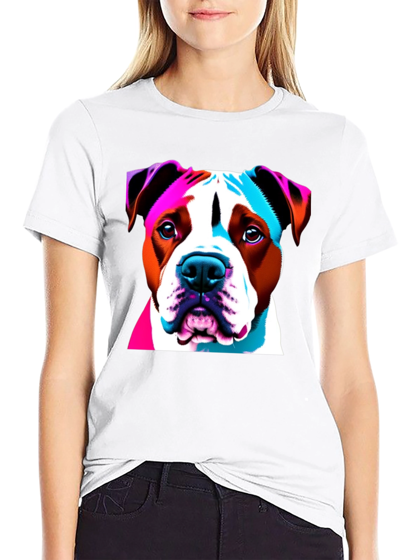 Vibrant Dog Graphic Tee - Unisex Black T-Shirt