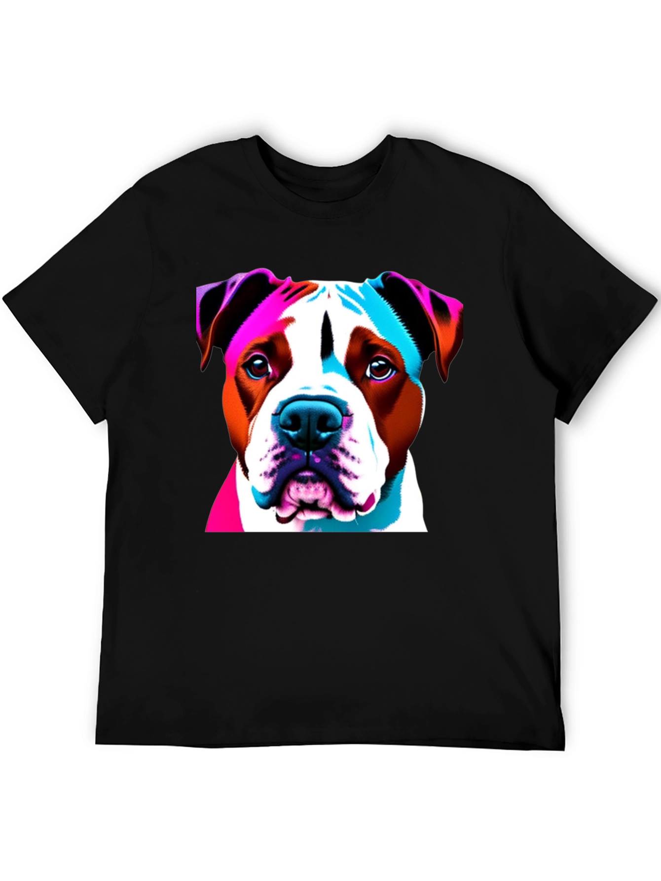 Vibrant Dog Graphic Tee - Unisex Black T-Shirt