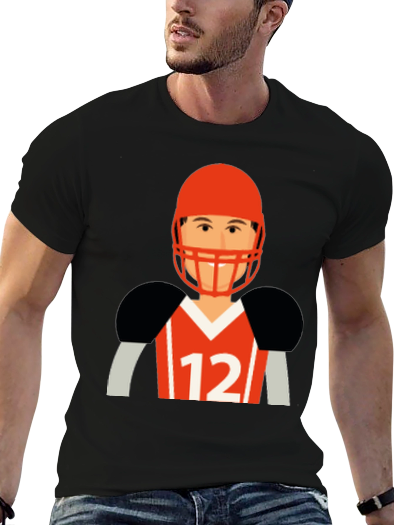 Football Player Graphic T-Shirt