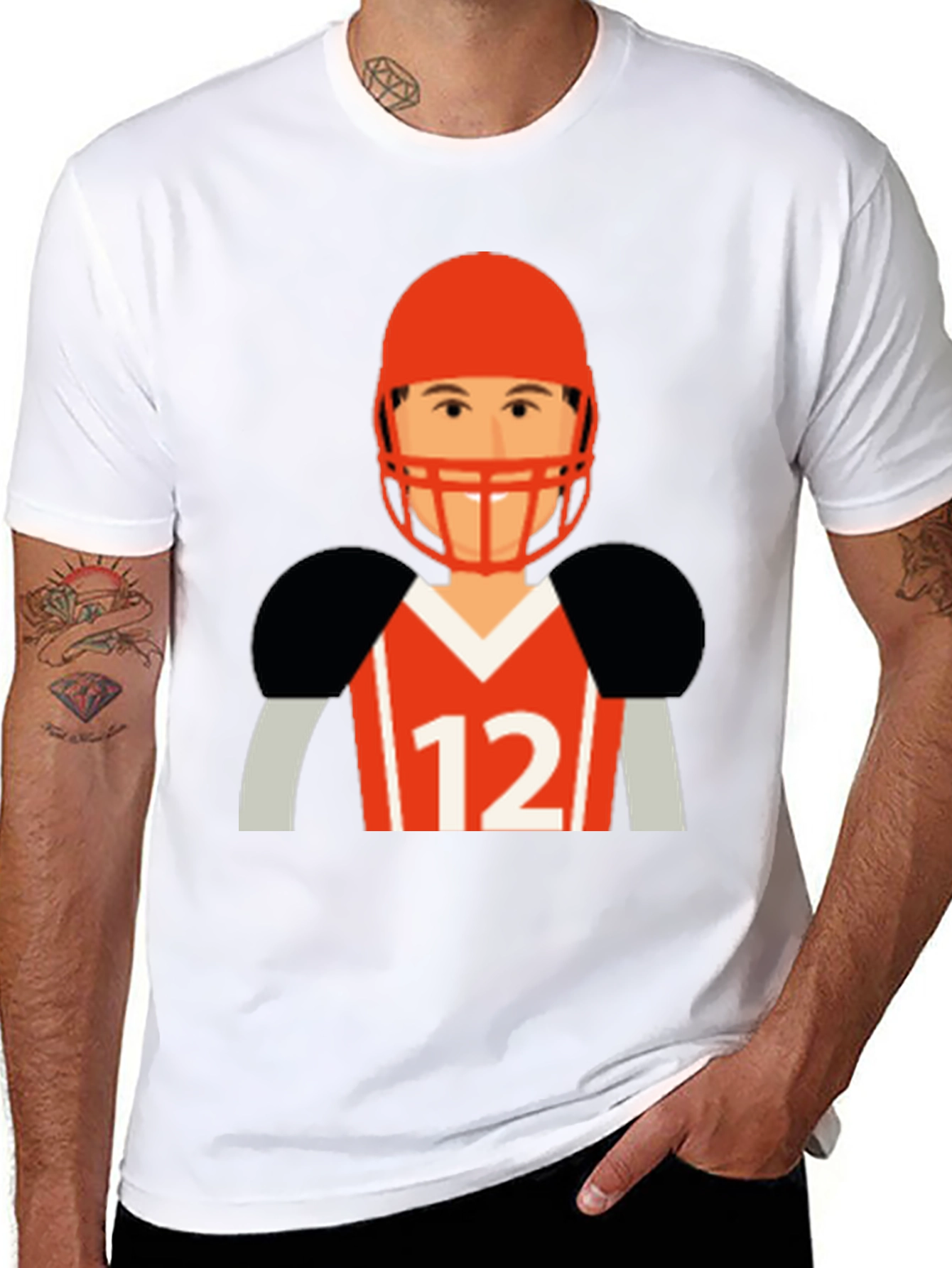 Football Player Graphic T-Shirt
