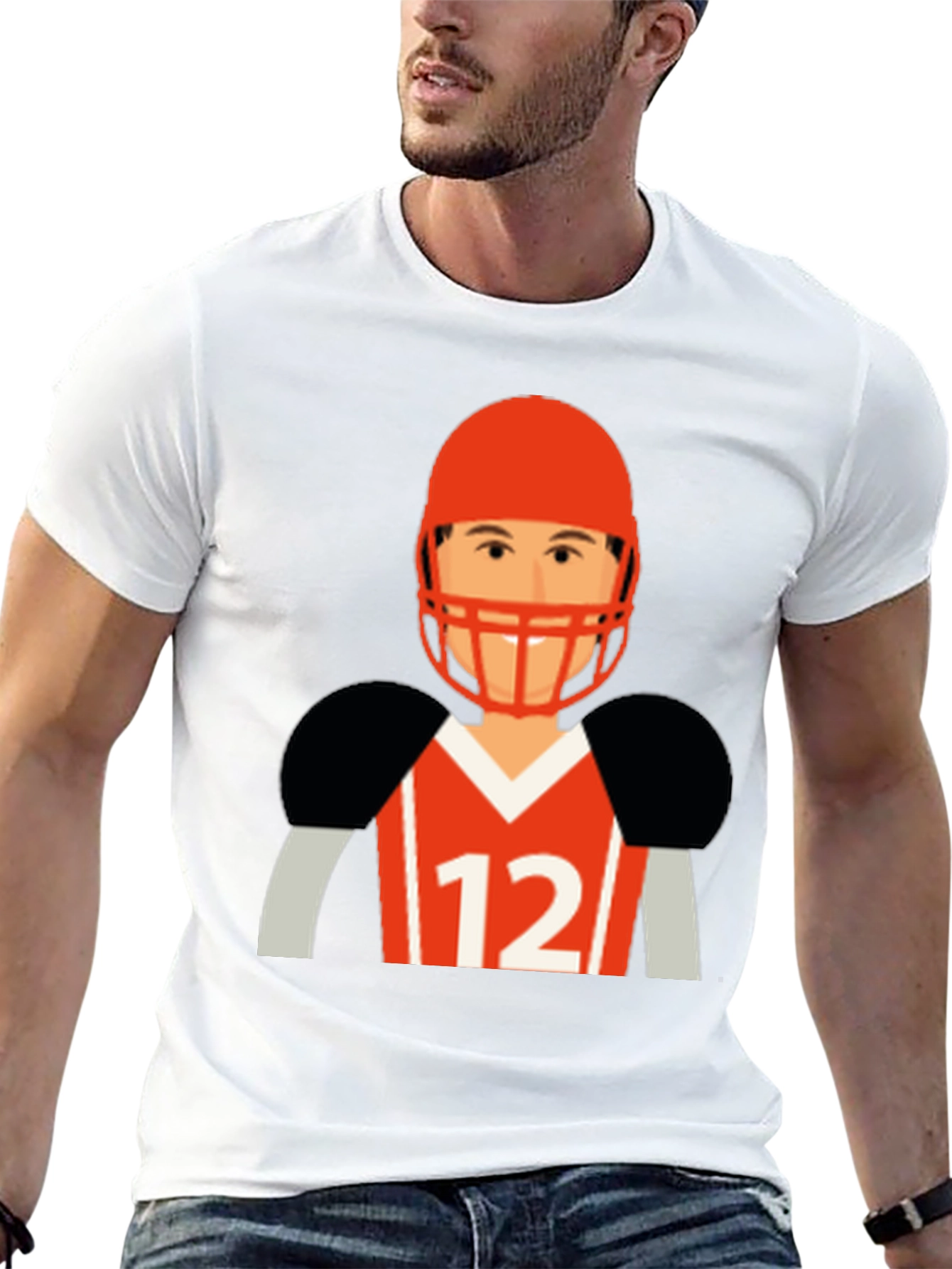 Football Player Graphic T-Shirt