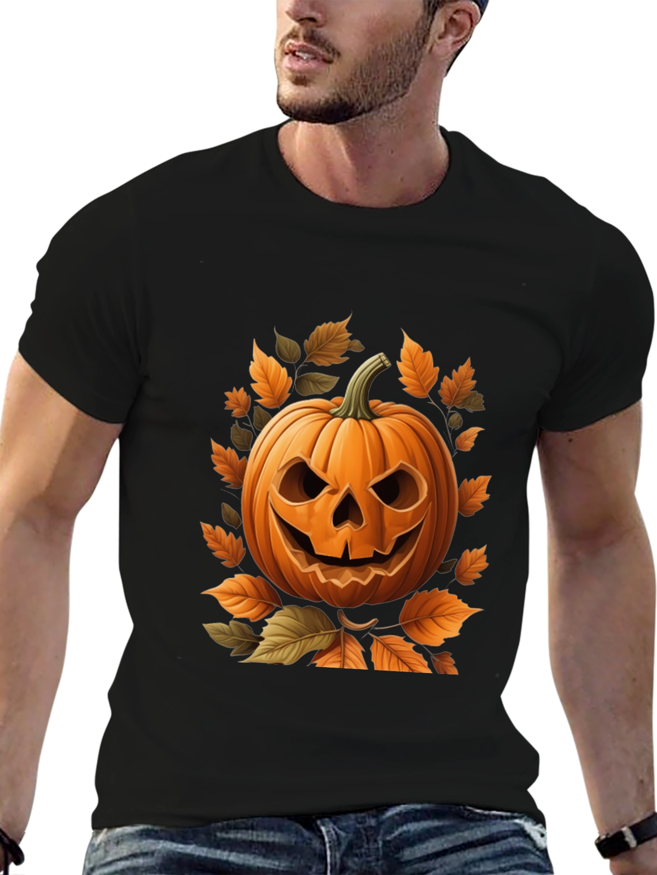 Spooky Pumpkin Halloween Graphic T-Shirt