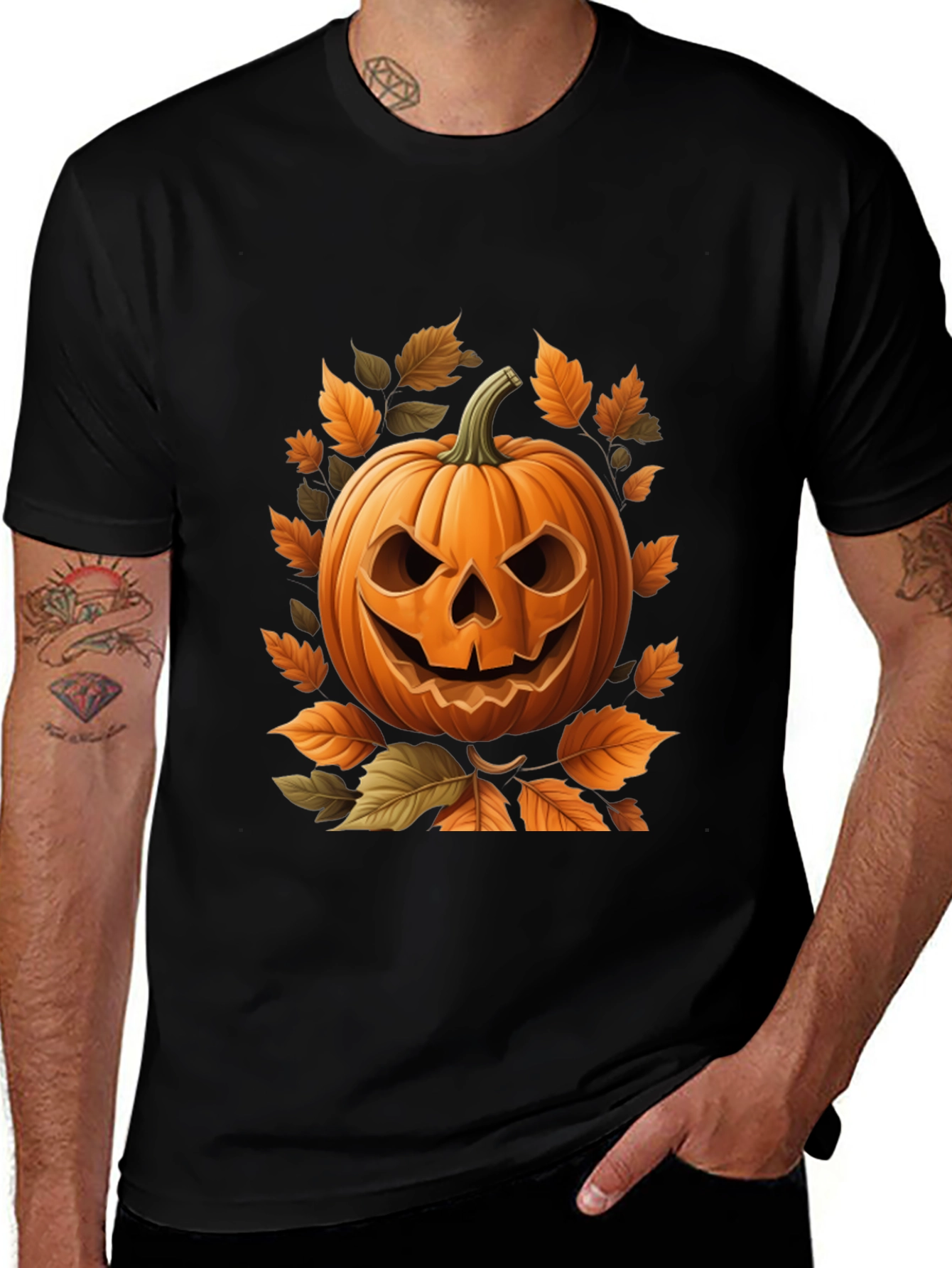 Spooky Pumpkin Halloween Graphic T-Shirt
