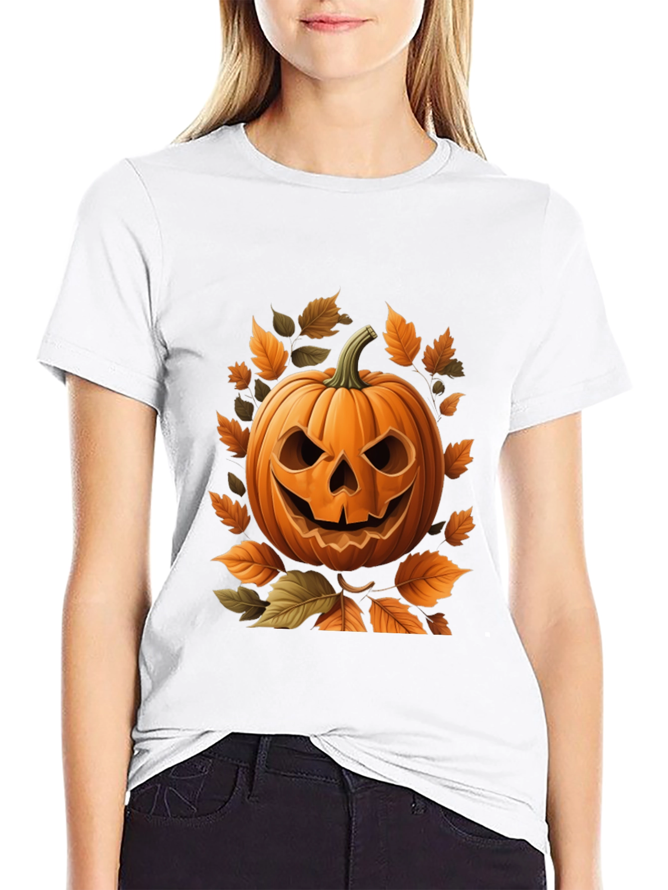 Spooky Pumpkin Halloween Graphic T-Shirt