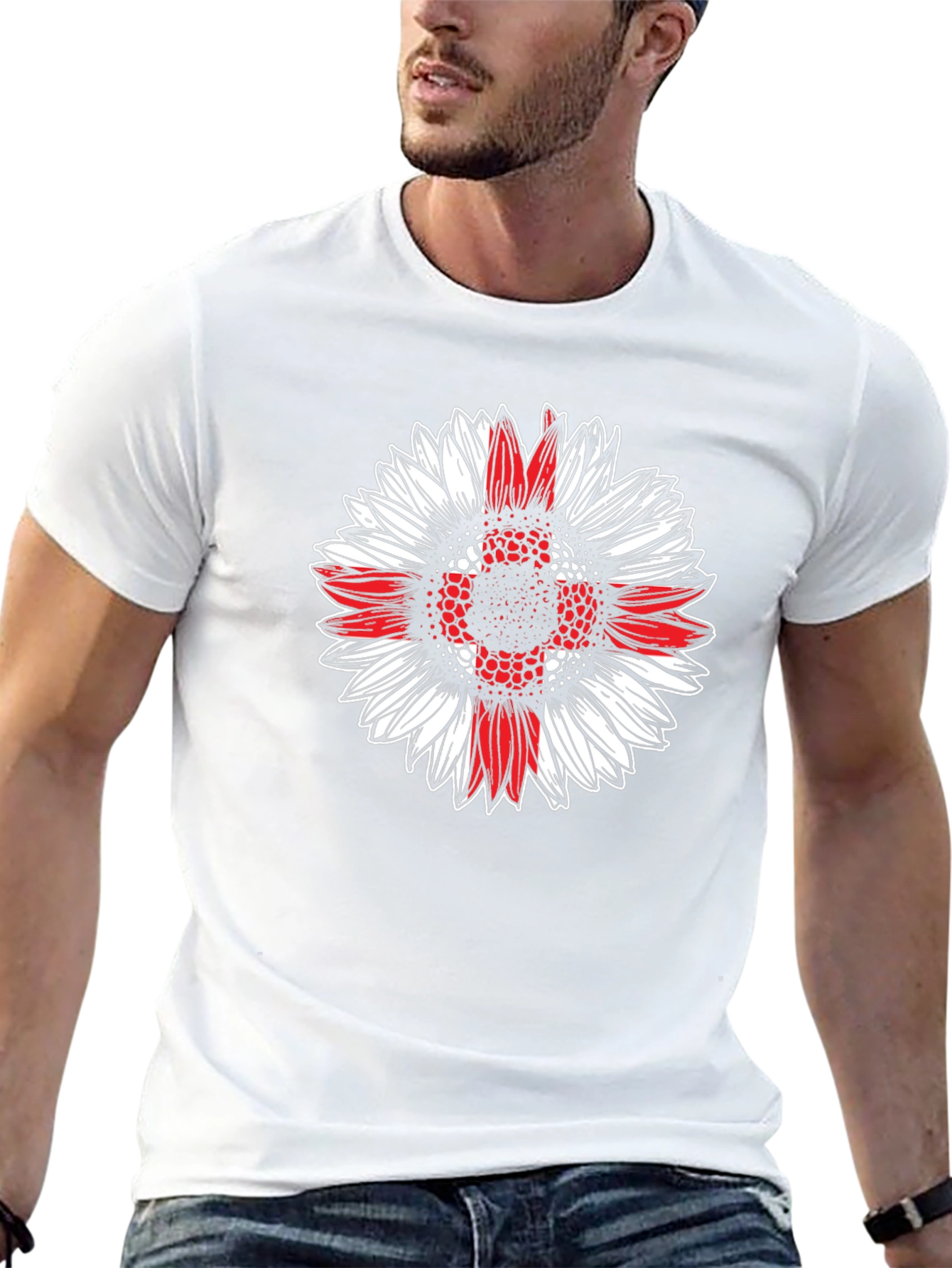 Sunflower England Flag Graphic T-Shirt