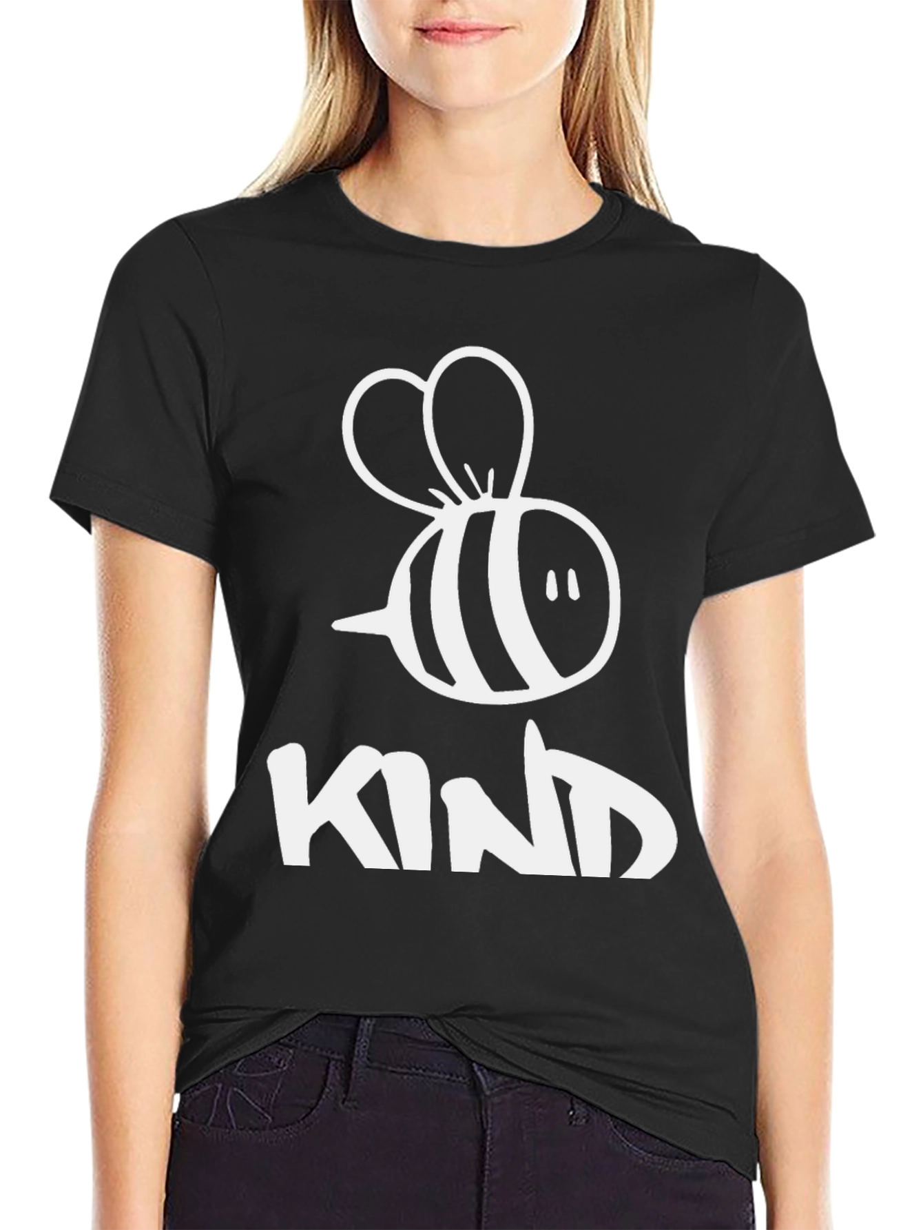 Bee Kind Graphic Tee - Black Crew Neck