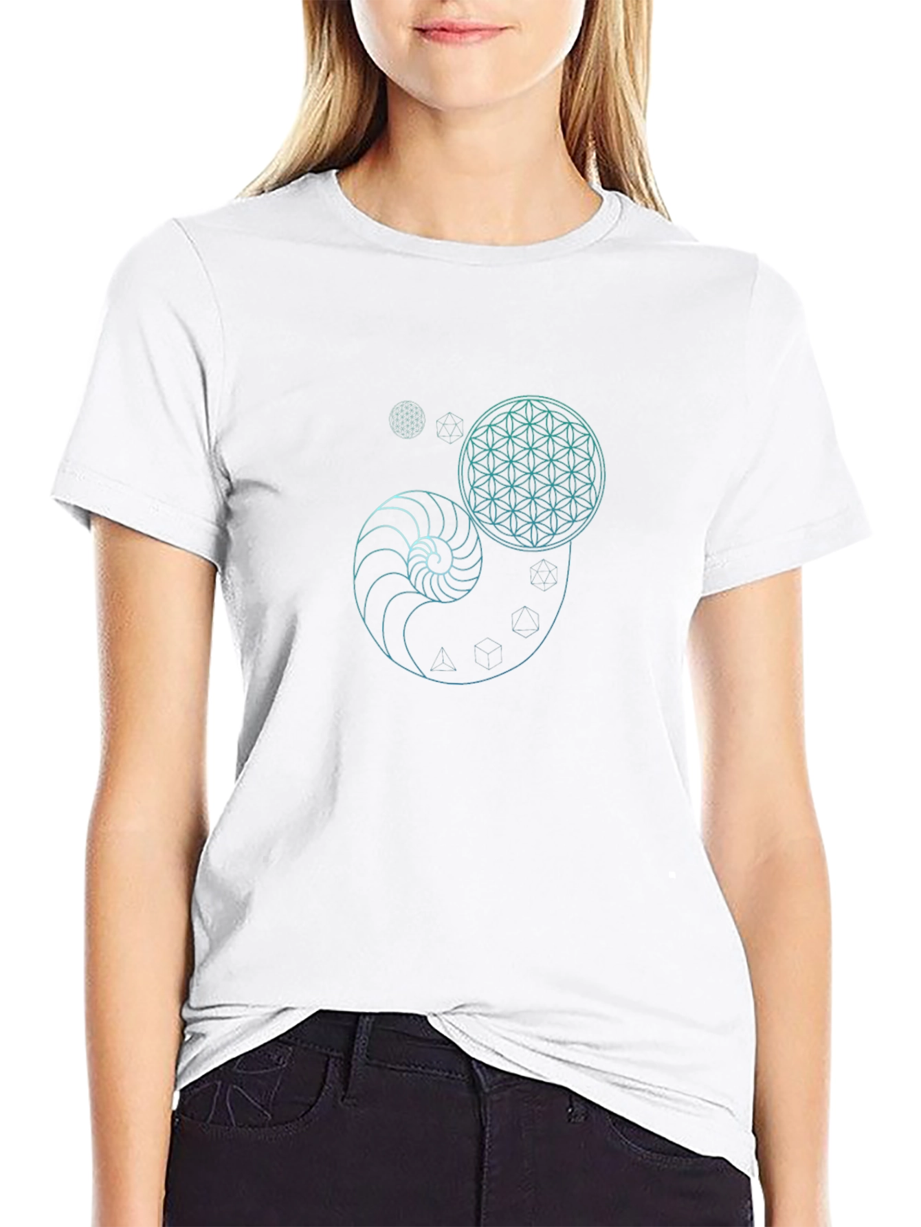 Geometric Design Black T-Shirt