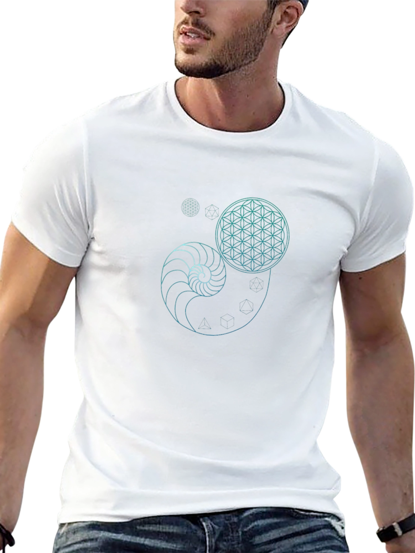 Geometric Design Black T-Shirt