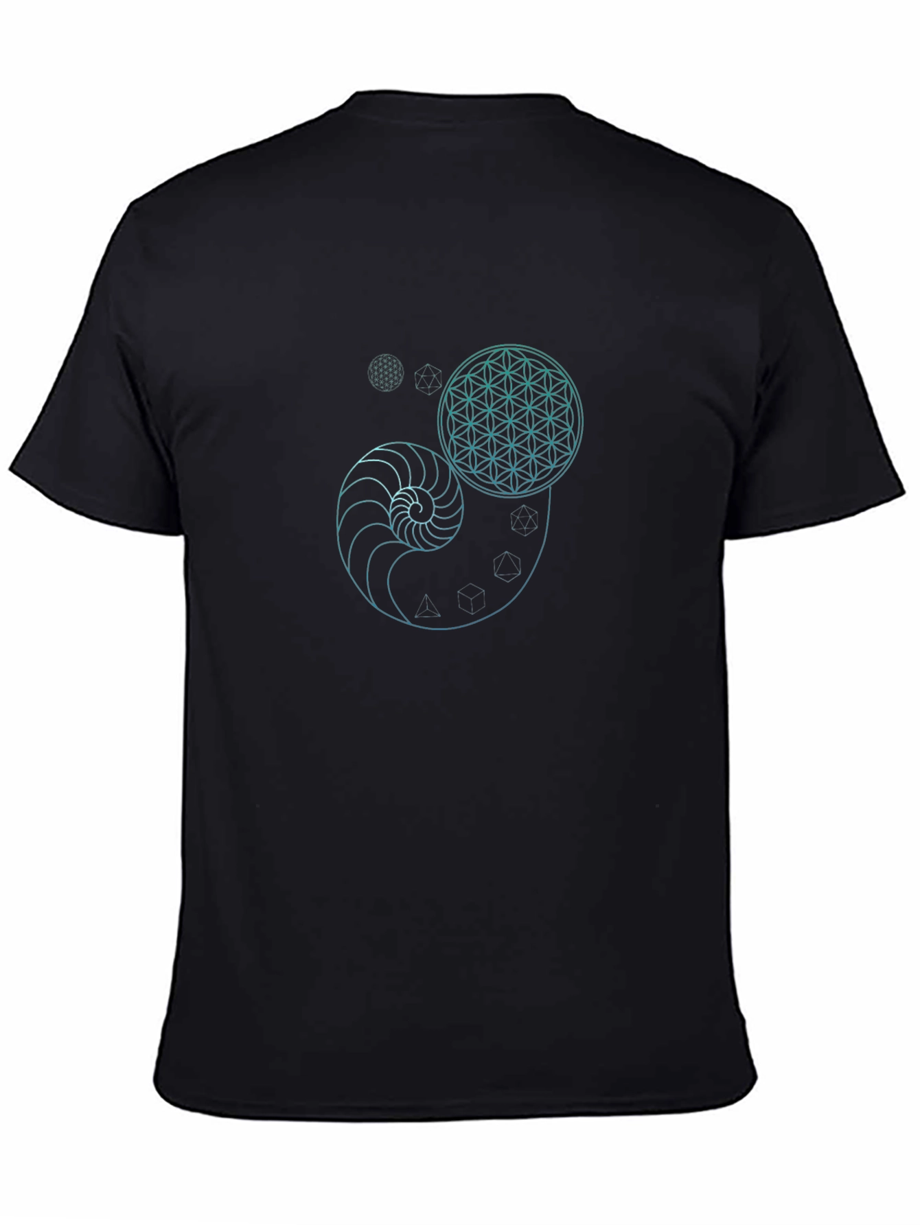 Geometric Design Black T-Shirt