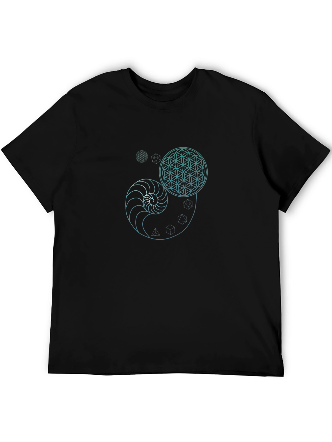 Geometric Design Black T-Shirt