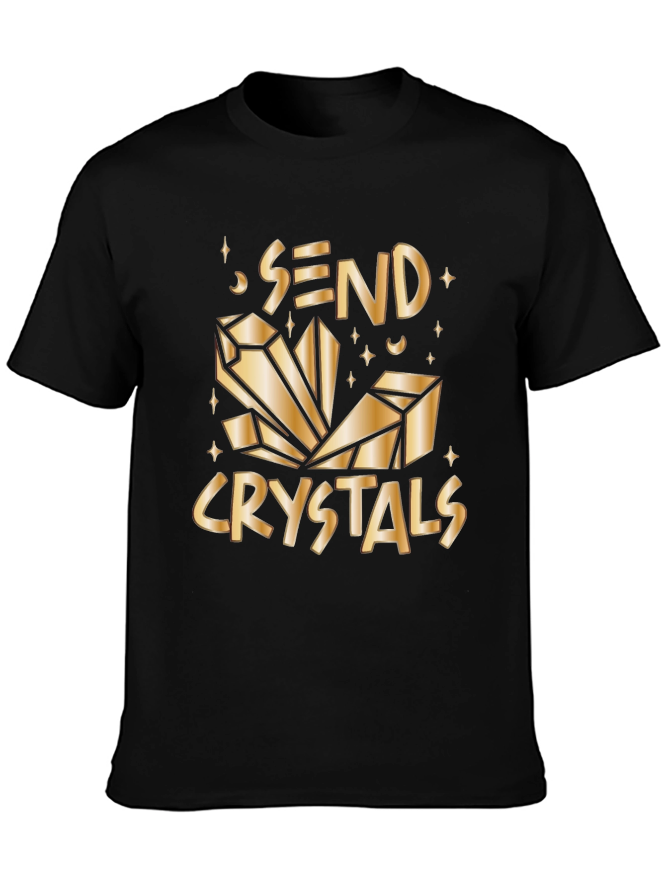 Send Crystals Graphic Tee - Black Cotton T-Shirt