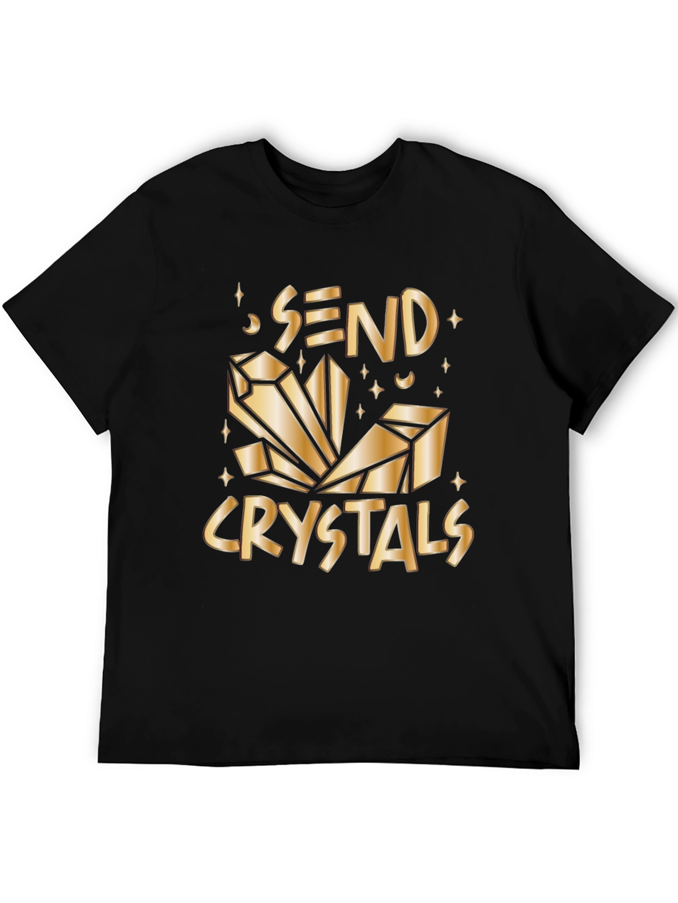 Send Crystals Graphic Tee - Black Cotton T-Shirt