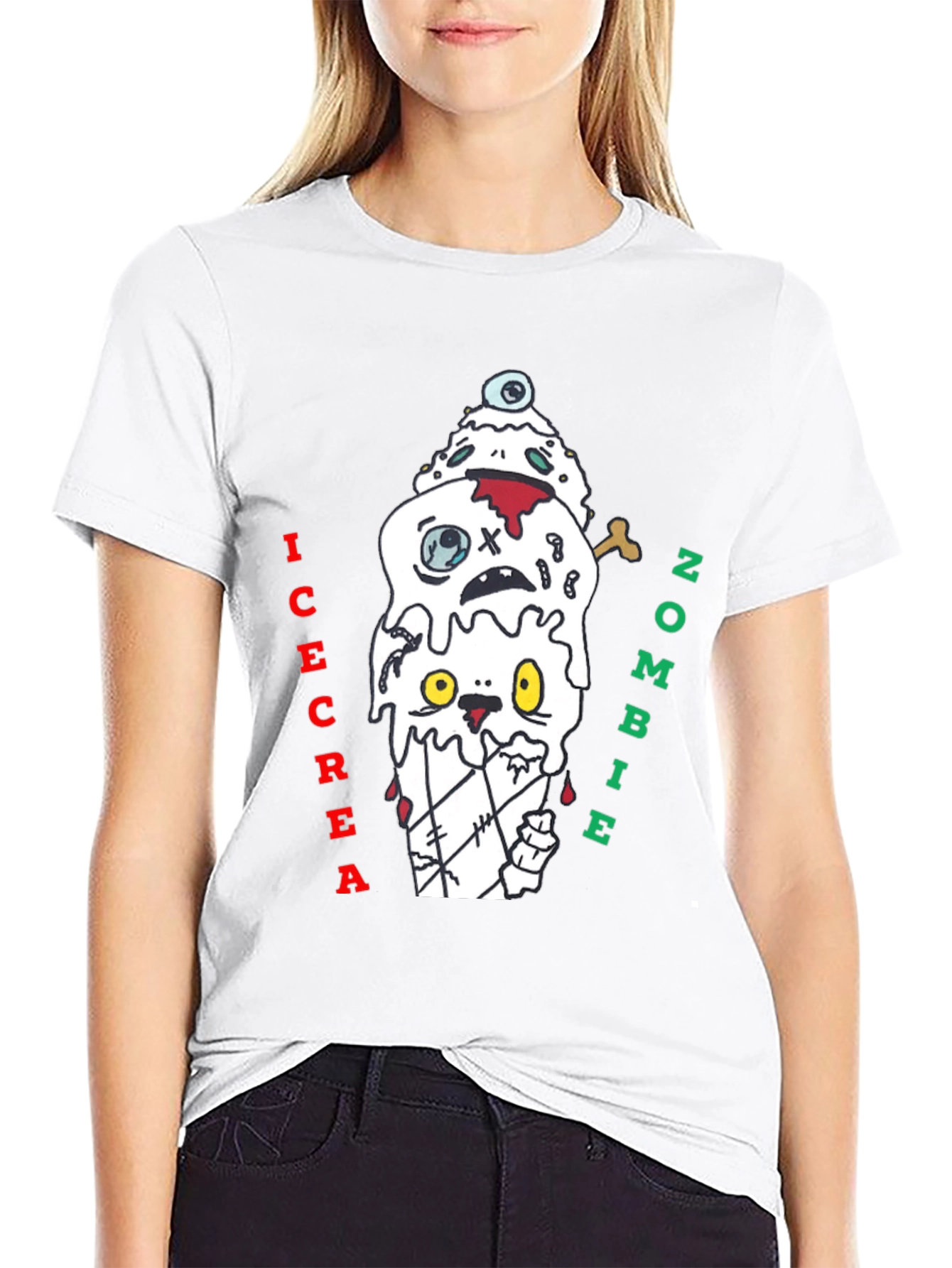 Zombie Ice Cream Graphic Tee - Black