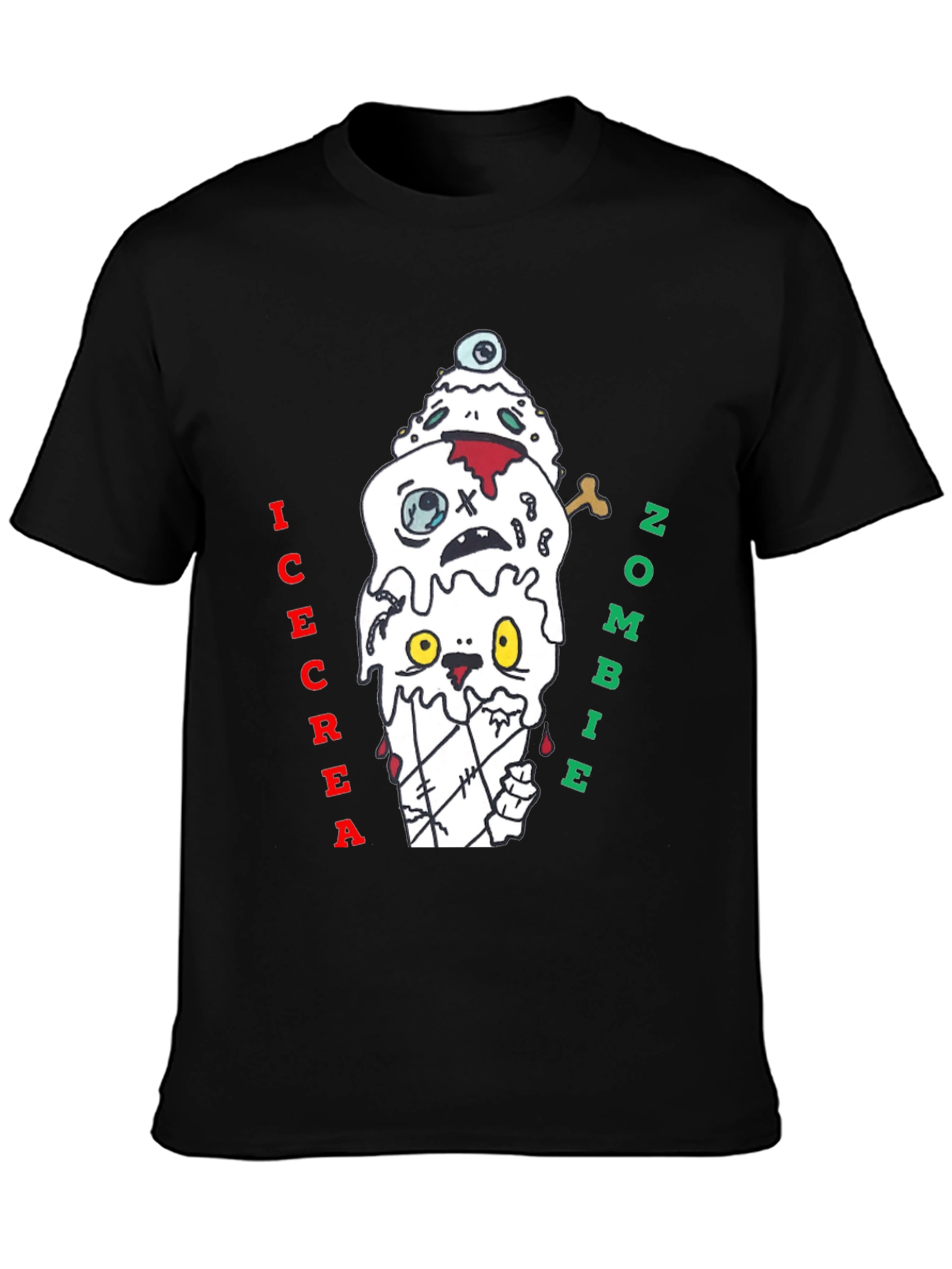 Zombie Ice Cream Graphic Tee - Black