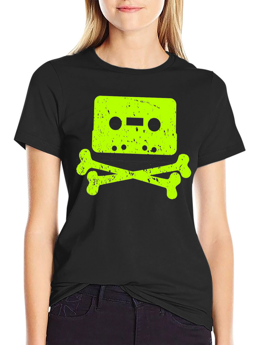 Cassette Tape Skull Graphic T-Shirt