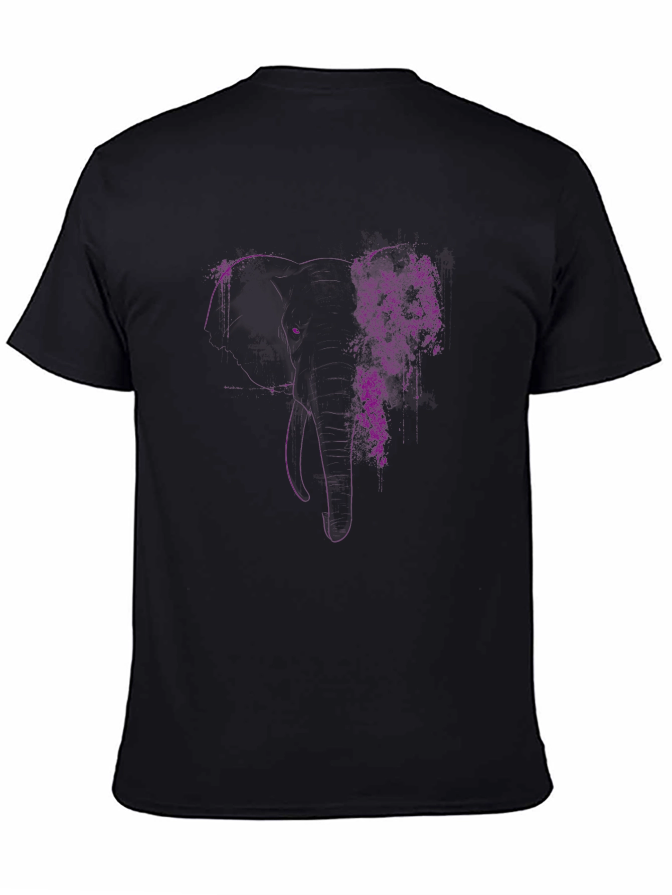 Elephant Floral Graphic Tee - Black