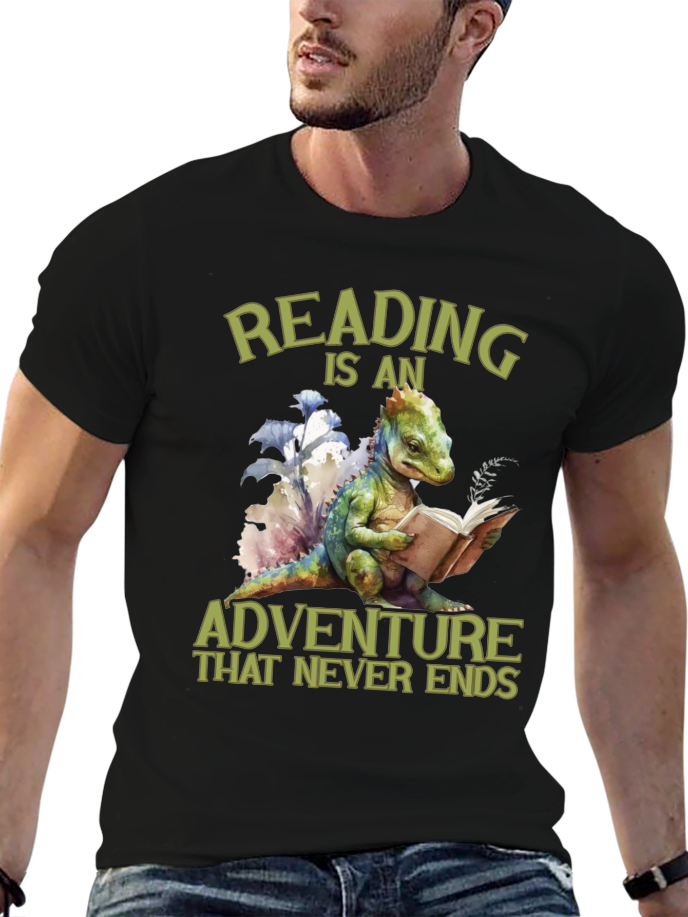 Reading Adventure Tee - Dinosaur Book Lover T-Shirt