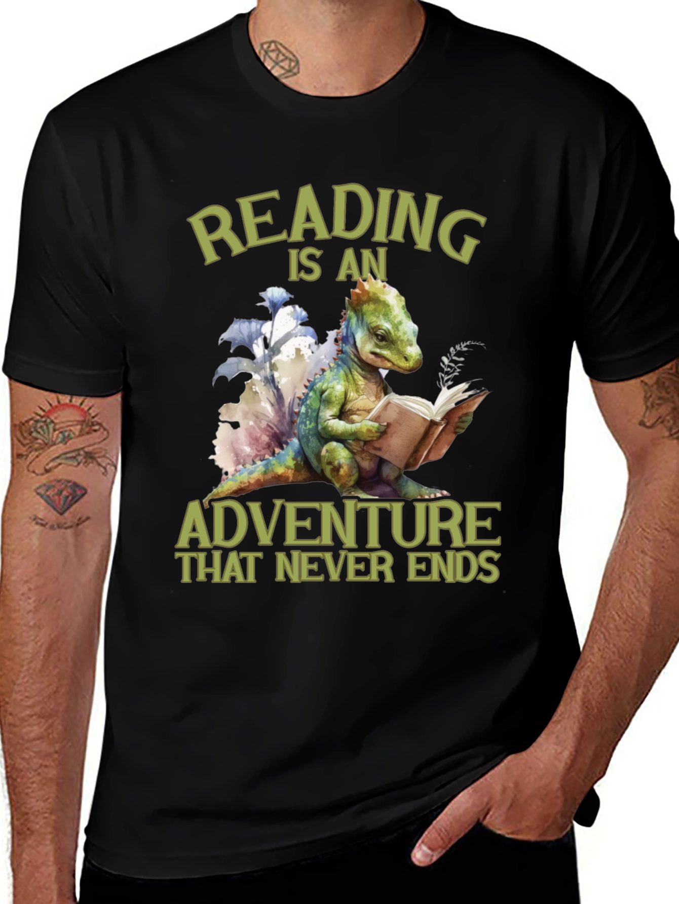 Reading Adventure Tee - Dinosaur Book Lover T-Shirt