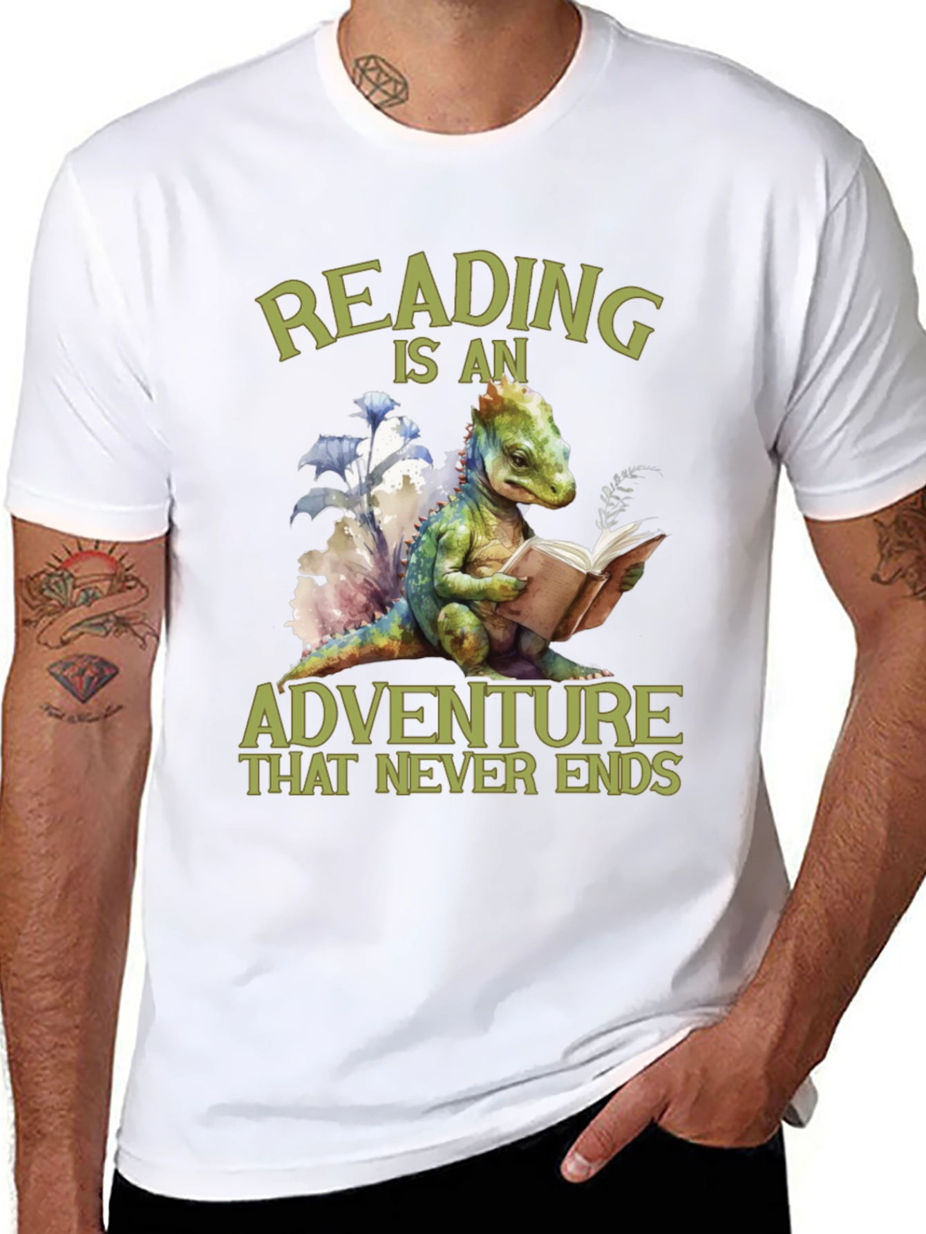 Reading Adventure Tee - Dinosaur Book Lover T-Shirt