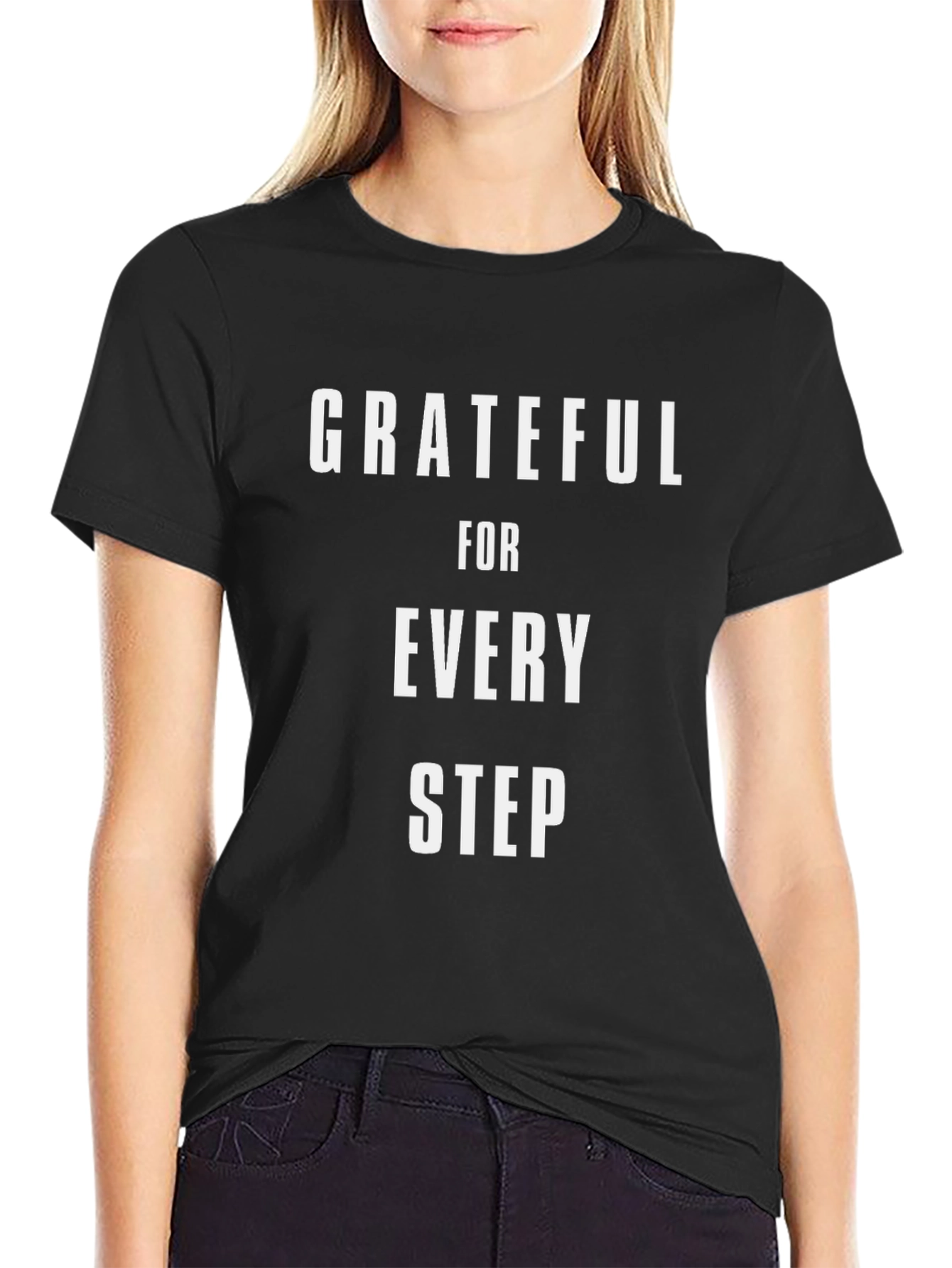 Grateful Every Step Graphic Tee - Black