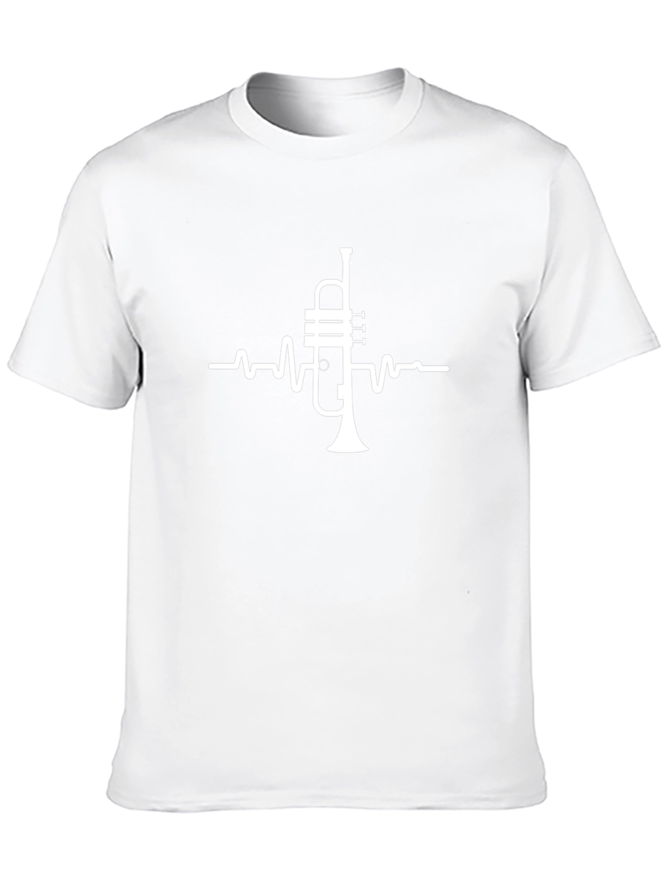 Trumpet Heartbeat Graphic Tee - Black Casual T-Shirt