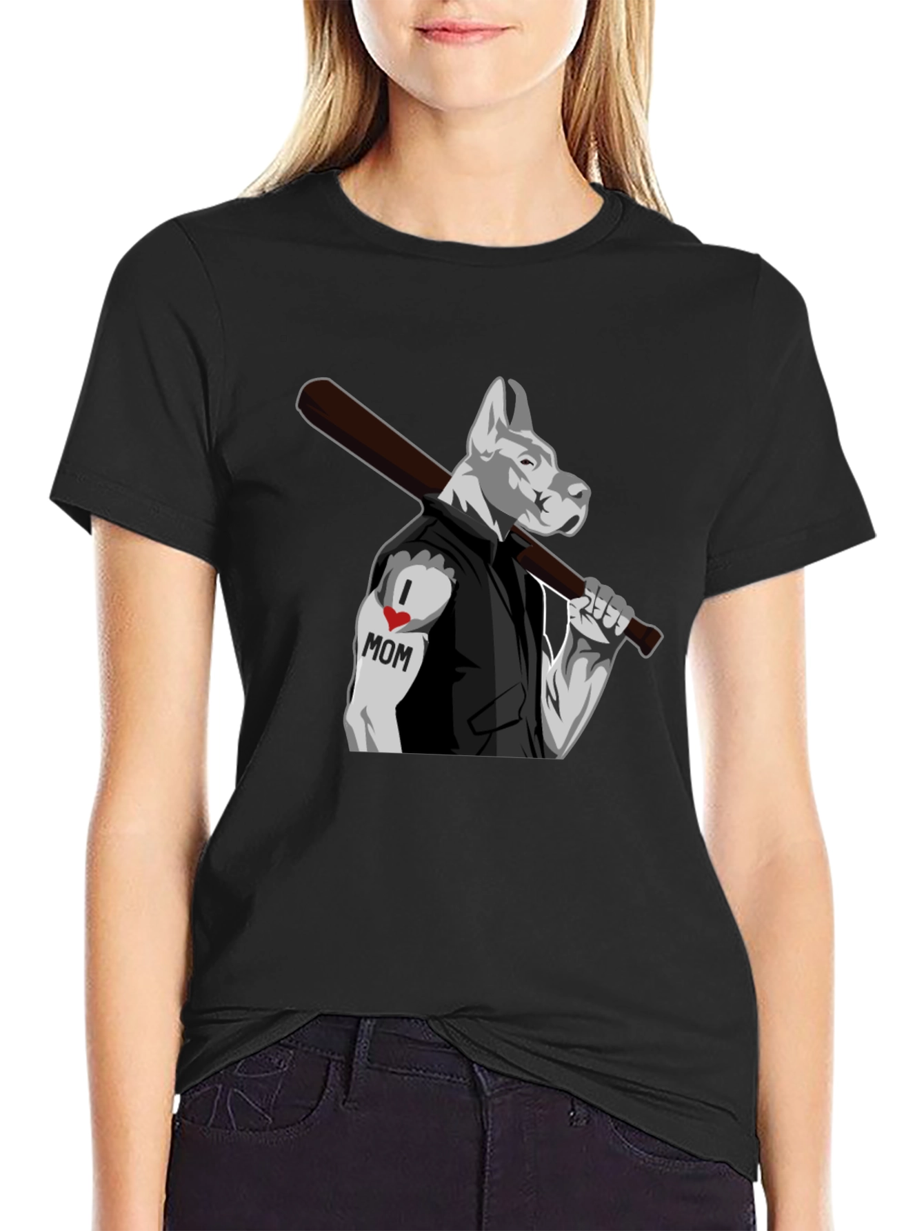 Dog I Love Mom Tattoo T-Shirt