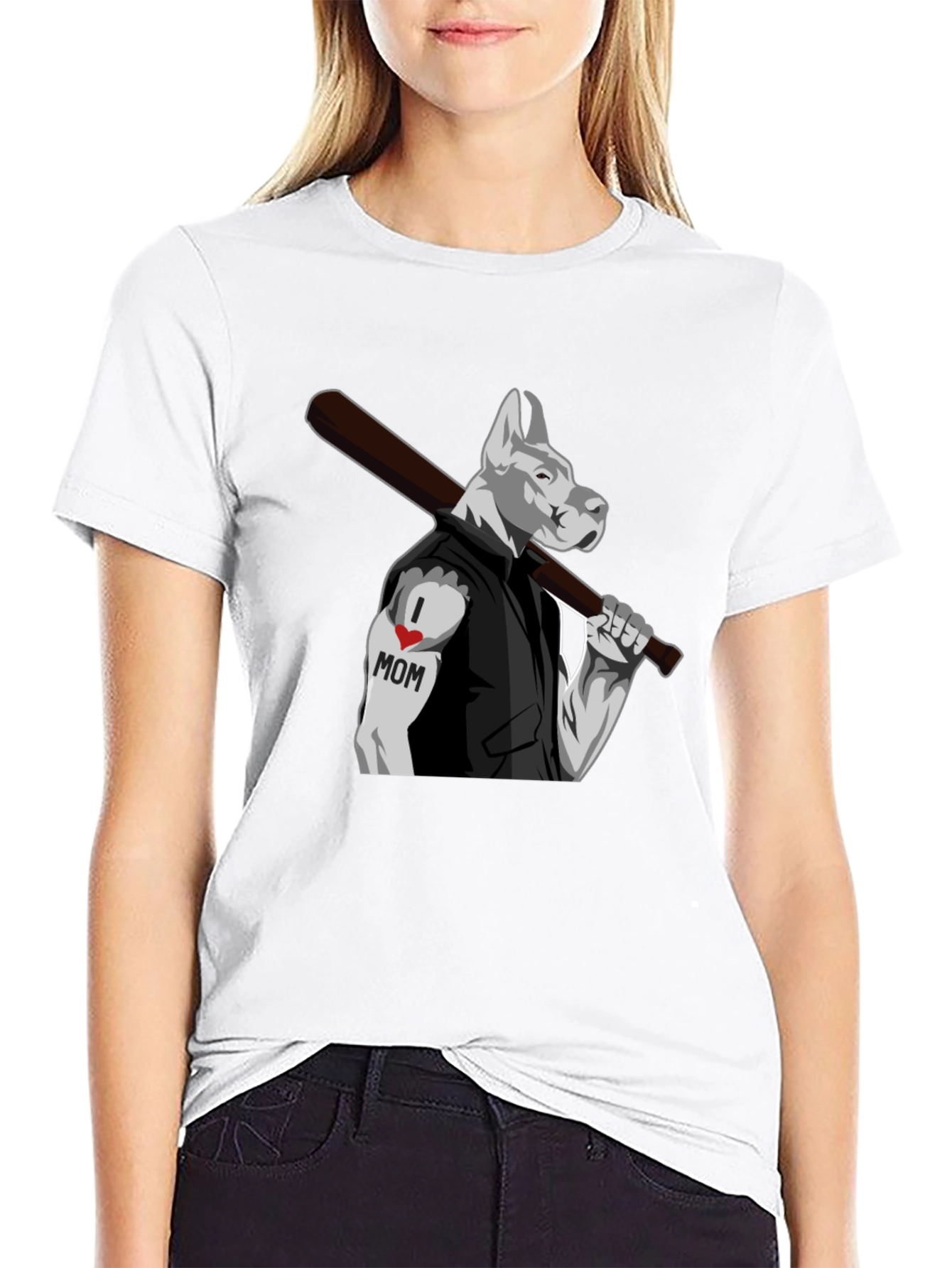 Dog I Love Mom Tattoo T-Shirt