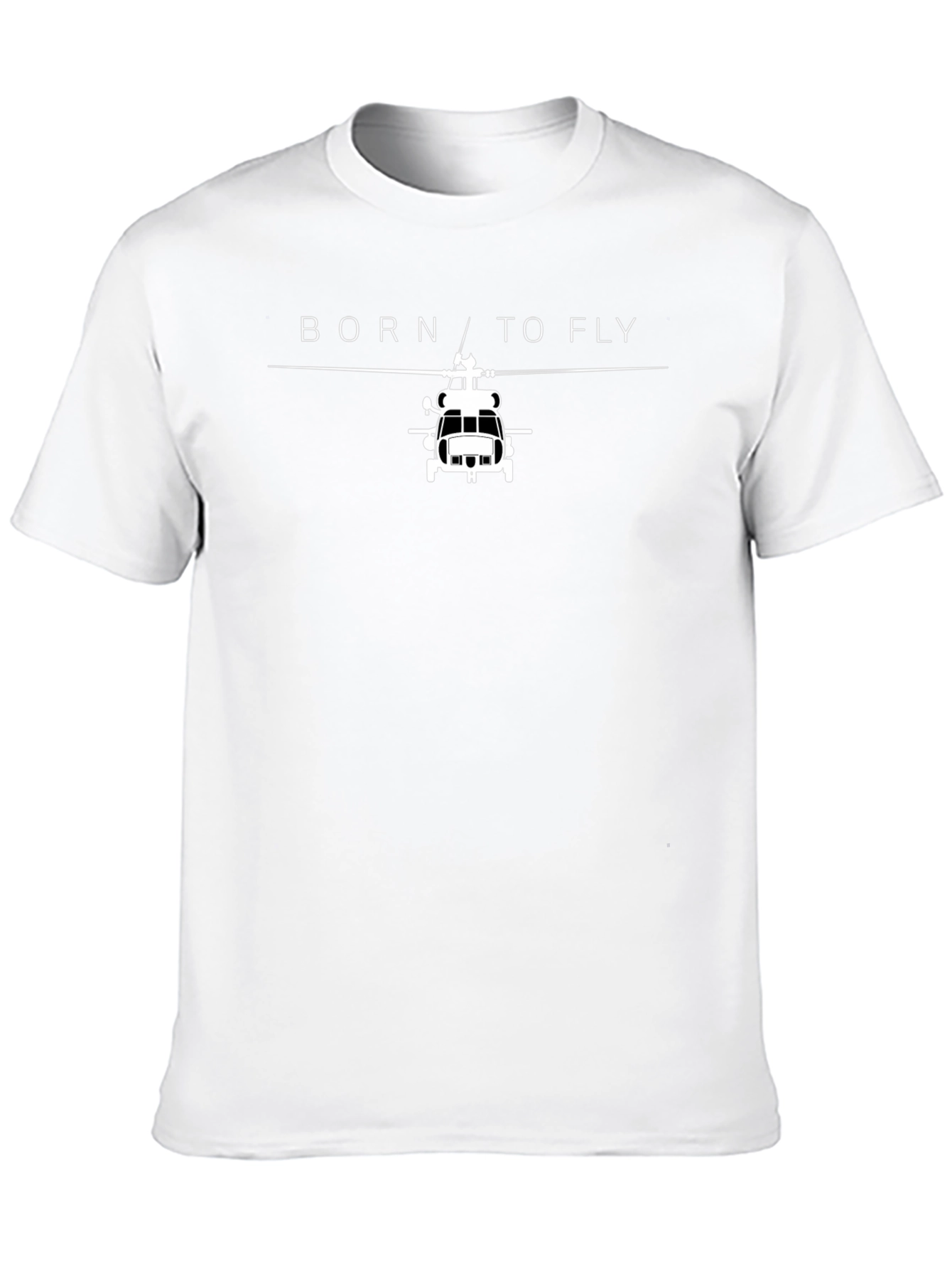 Born to Fly Helicopter Graphic Tee - Black