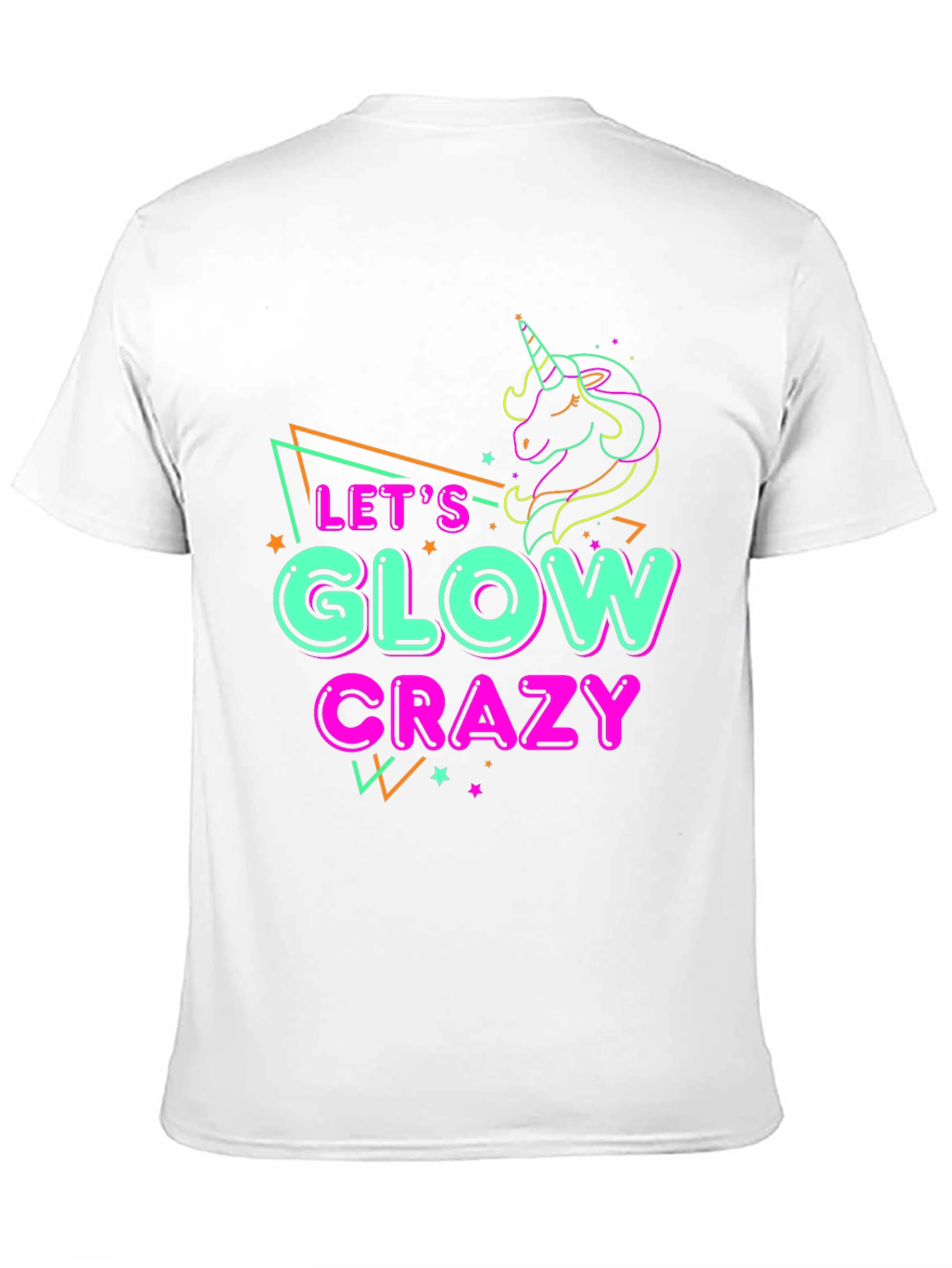 Lets Glow Crazy Unicorn Graphic T-Shirt
