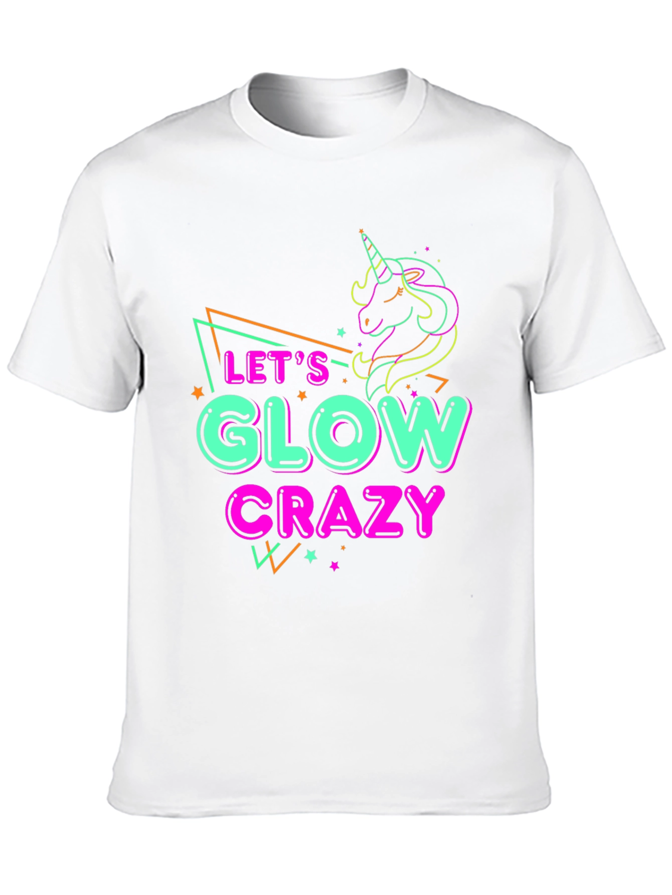 Lets Glow Crazy Unicorn Graphic T-Shirt