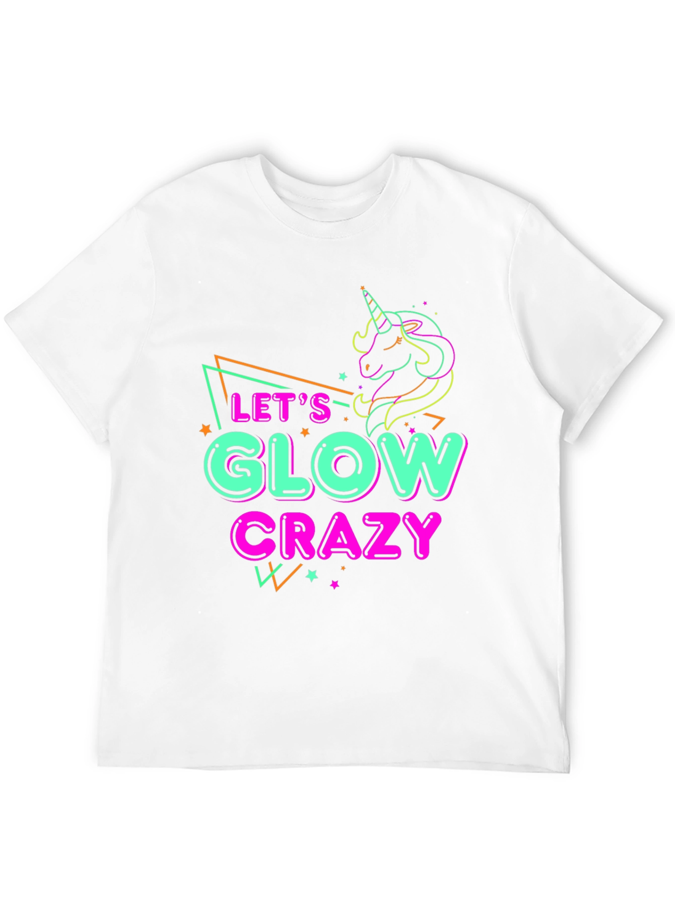 Lets Glow Crazy Unicorn Graphic T-Shirt